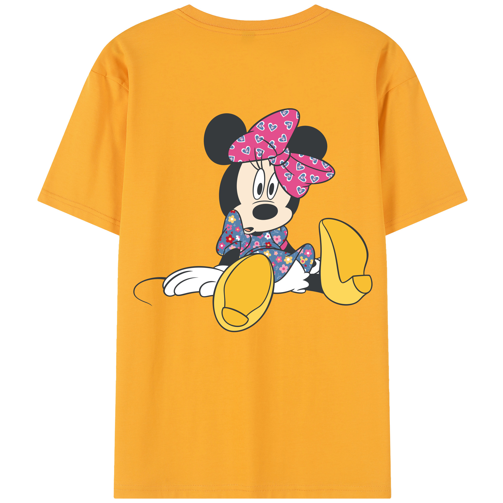 （画像用） ミッキーマウス Mickey Mouse レディース半袖Tシャツ(バックプリント)