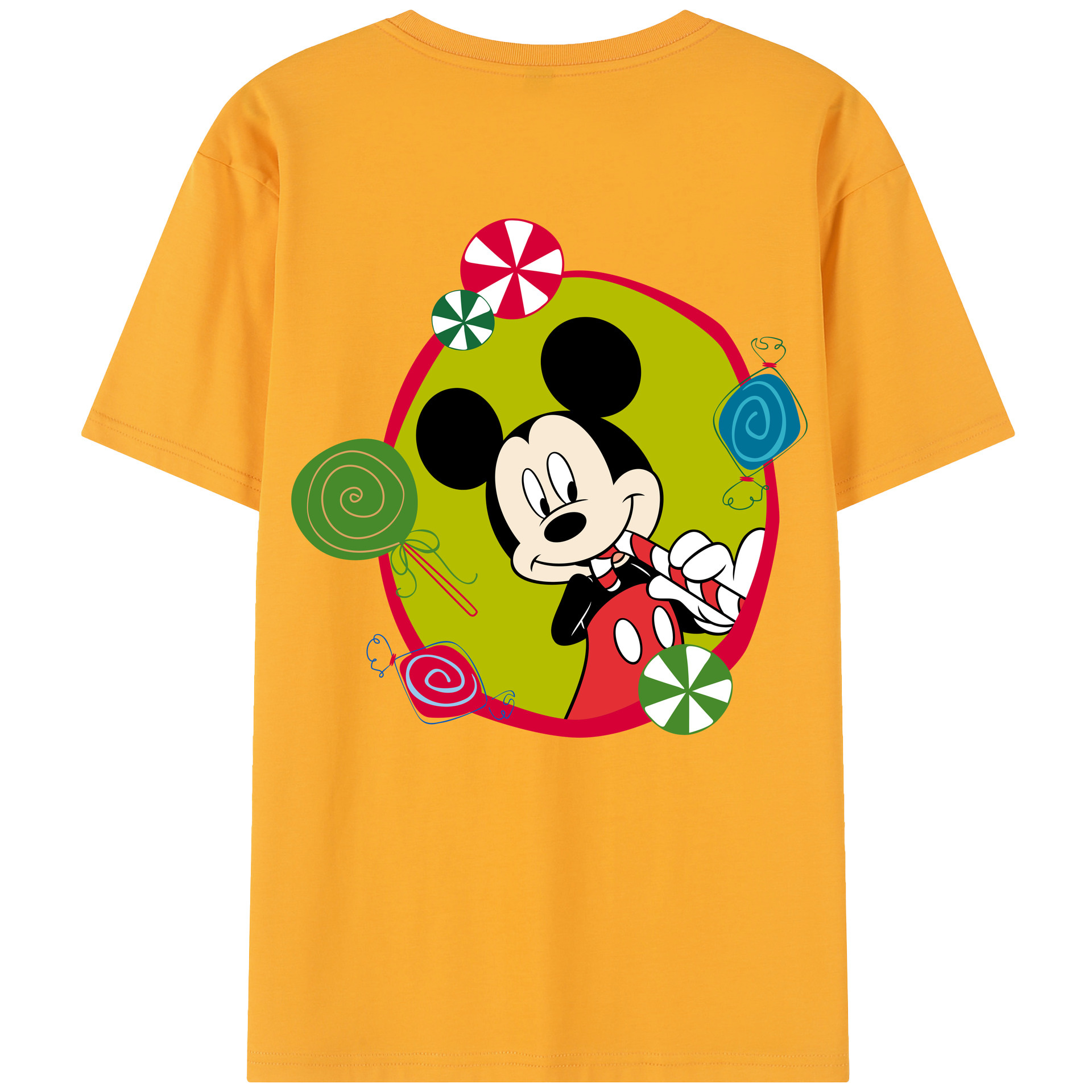 （画像用） ミッキーマウス Mickey Mouse レディース半袖Tシャツ(バックプリント)