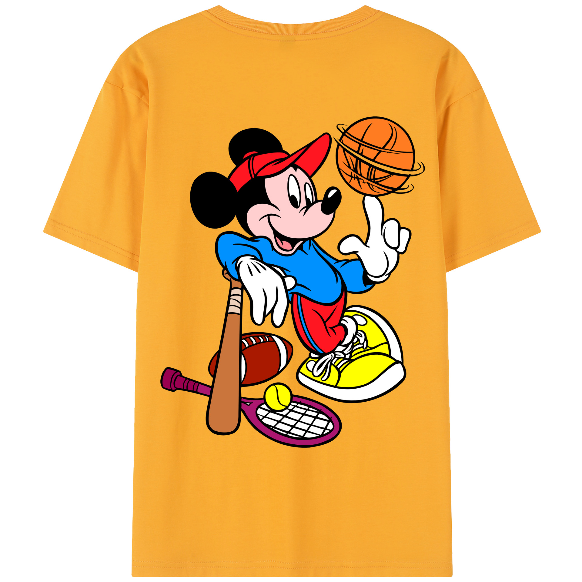 （画像用） ミッキーマウス Mickey Mouse レディース半袖Tシャツ(バックプリント)