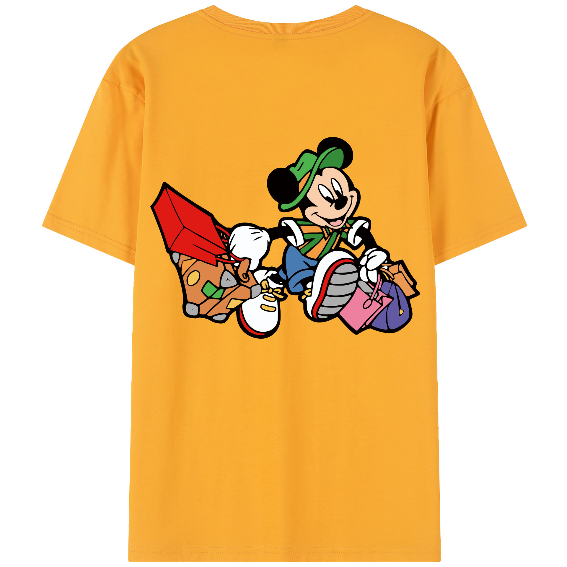 （画像用） ミッキーマウス Mickey Mouse レディース半袖Tシャツ(バックプリント)
