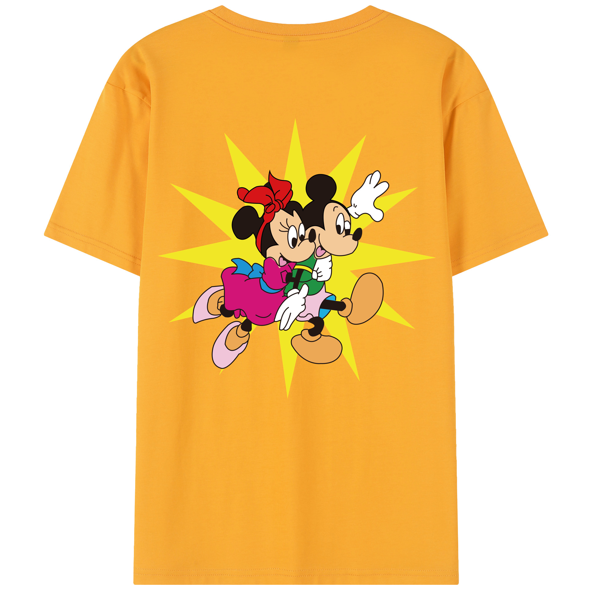 （画像用） ミッキーマウス Mickey Mouse レディース半袖Tシャツ(バックプリント)