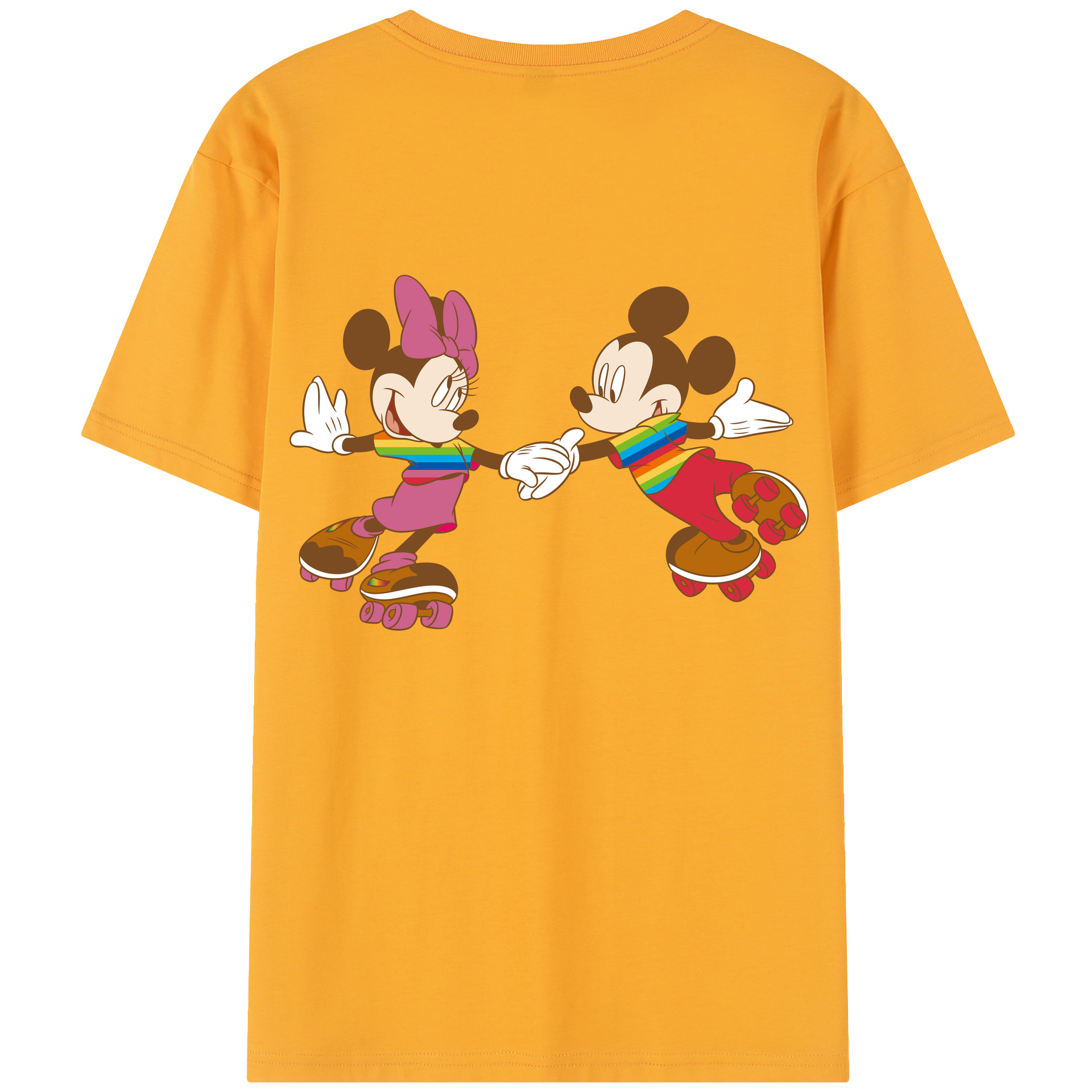 （画像用） ミッキーマウス Mickey Mouse レディース半袖Tシャツ(バックプリント)