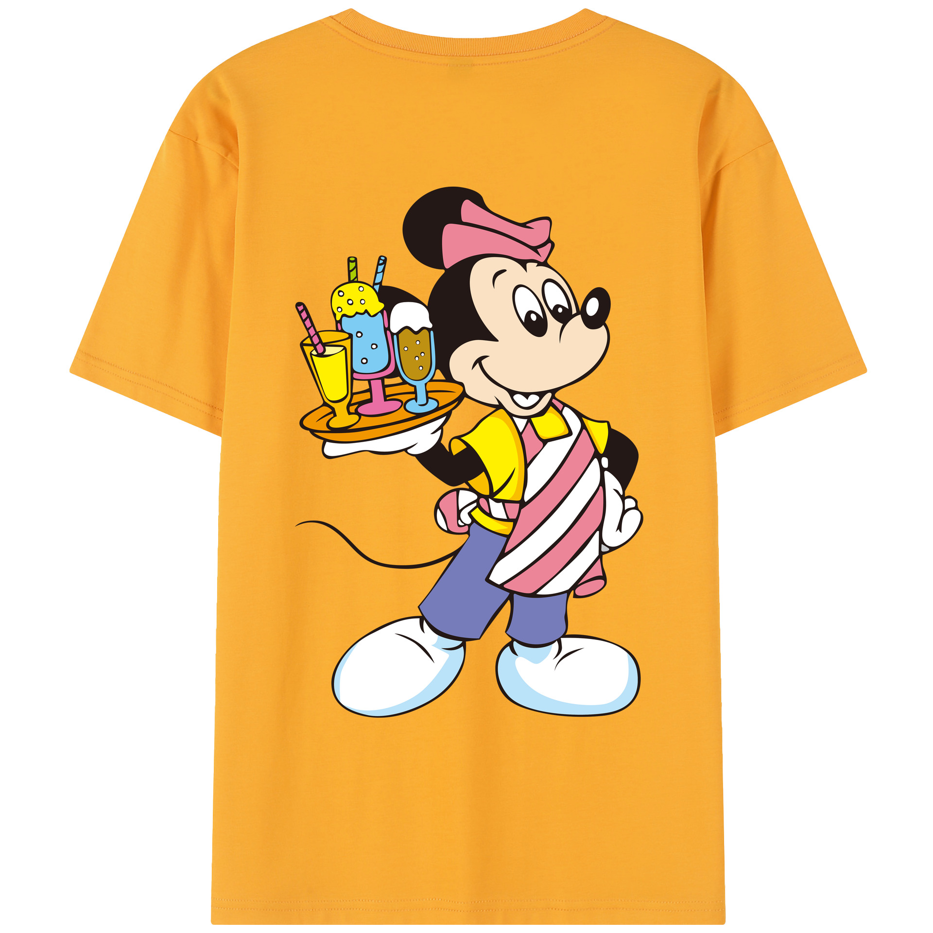 （画像用） ミッキーマウス Mickey Mouse レディース半袖Tシャツ(バックプリント)