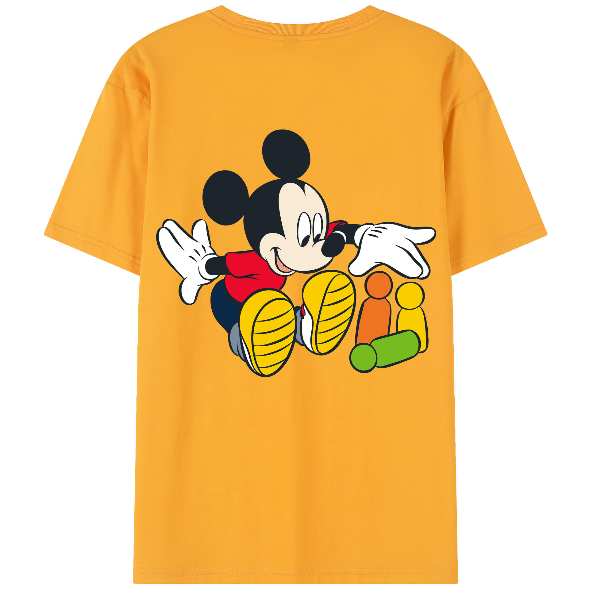 （画像用） ミッキーマウス Mickey Mouse レディース半袖Tシャツ(バックプリント)