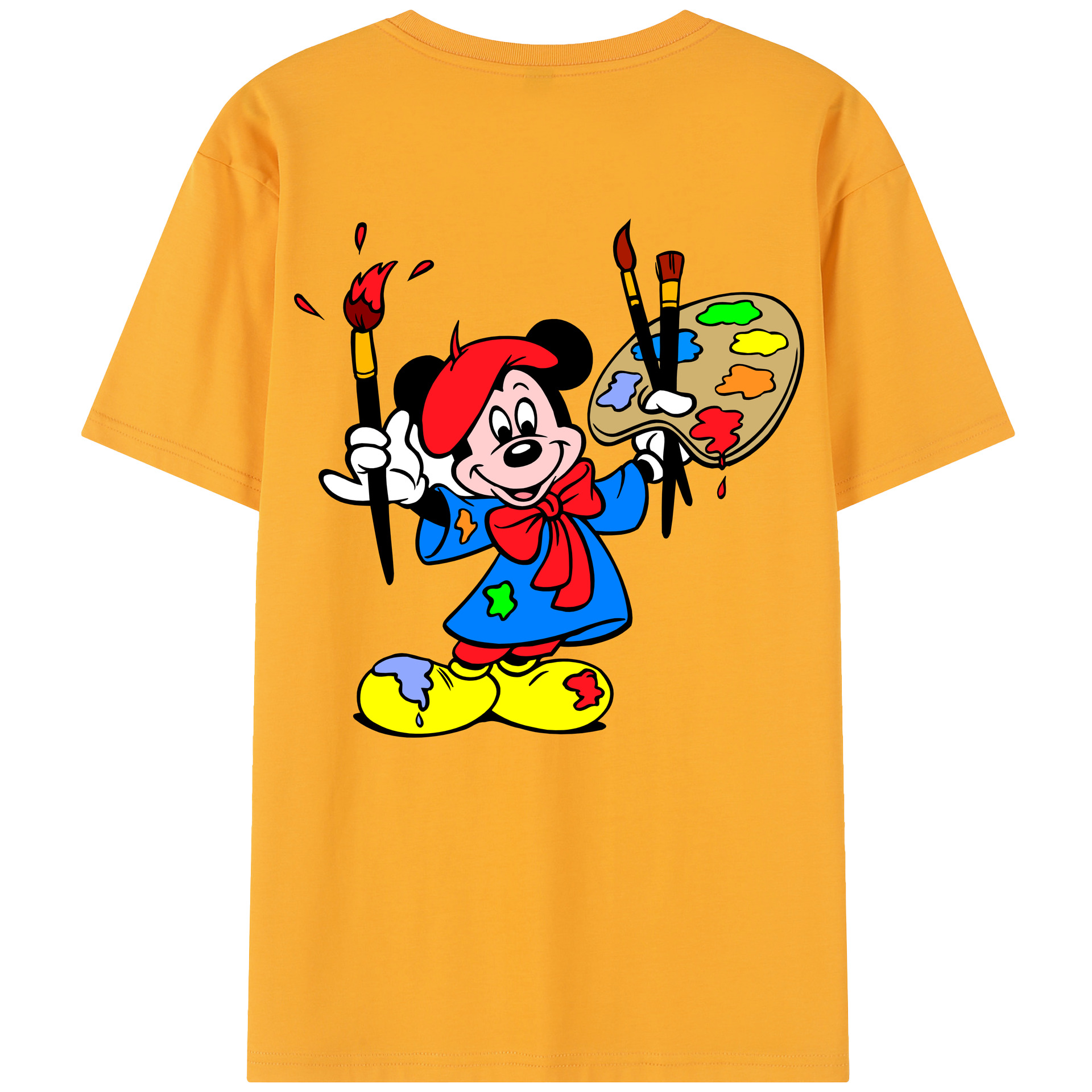 （画像用） ミッキーマウス Mickey Mouse レディース半袖Tシャツ(バックプリント)