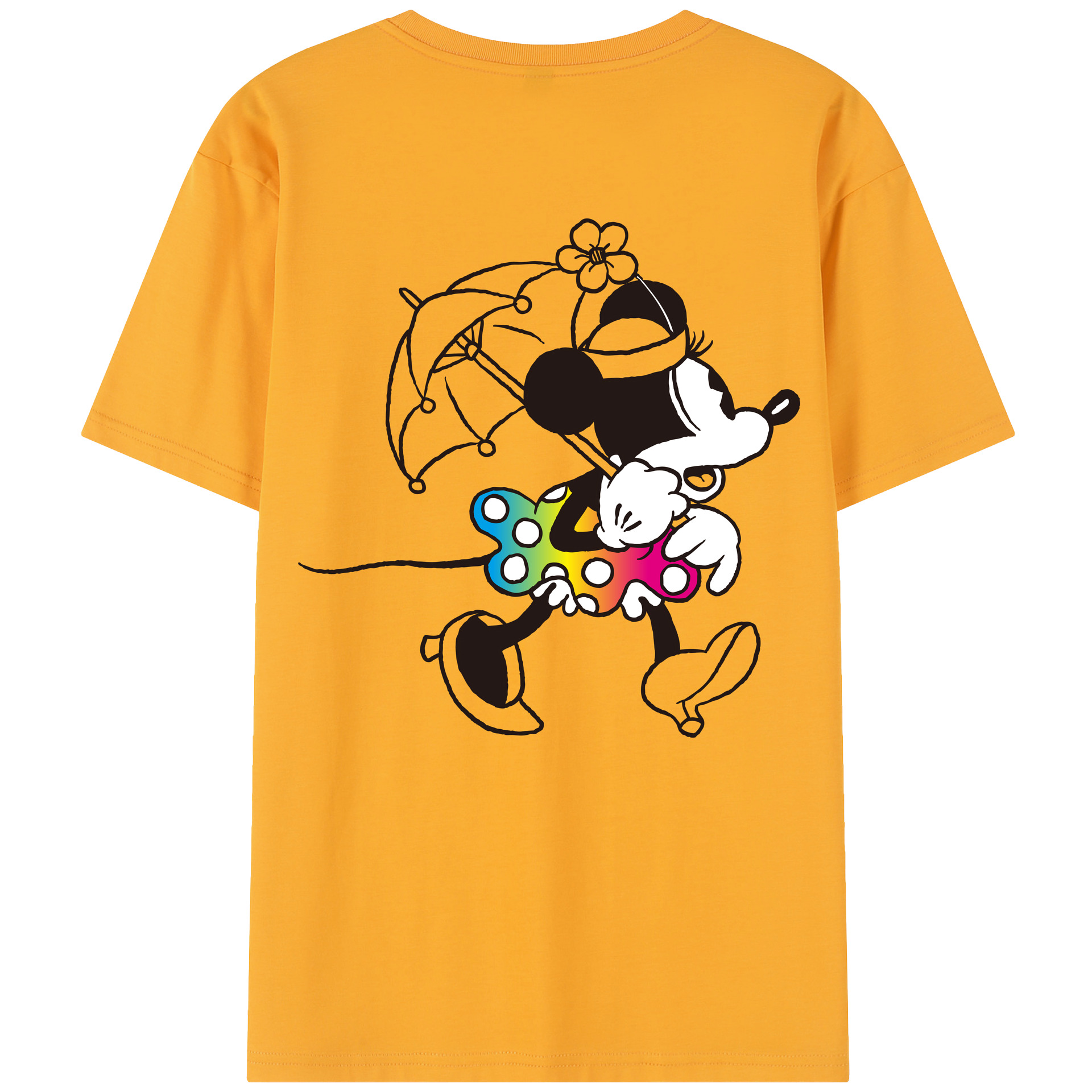（画像用） ミッキーマウス Mickey Mouse レディース半袖Tシャツ(バックプリント)