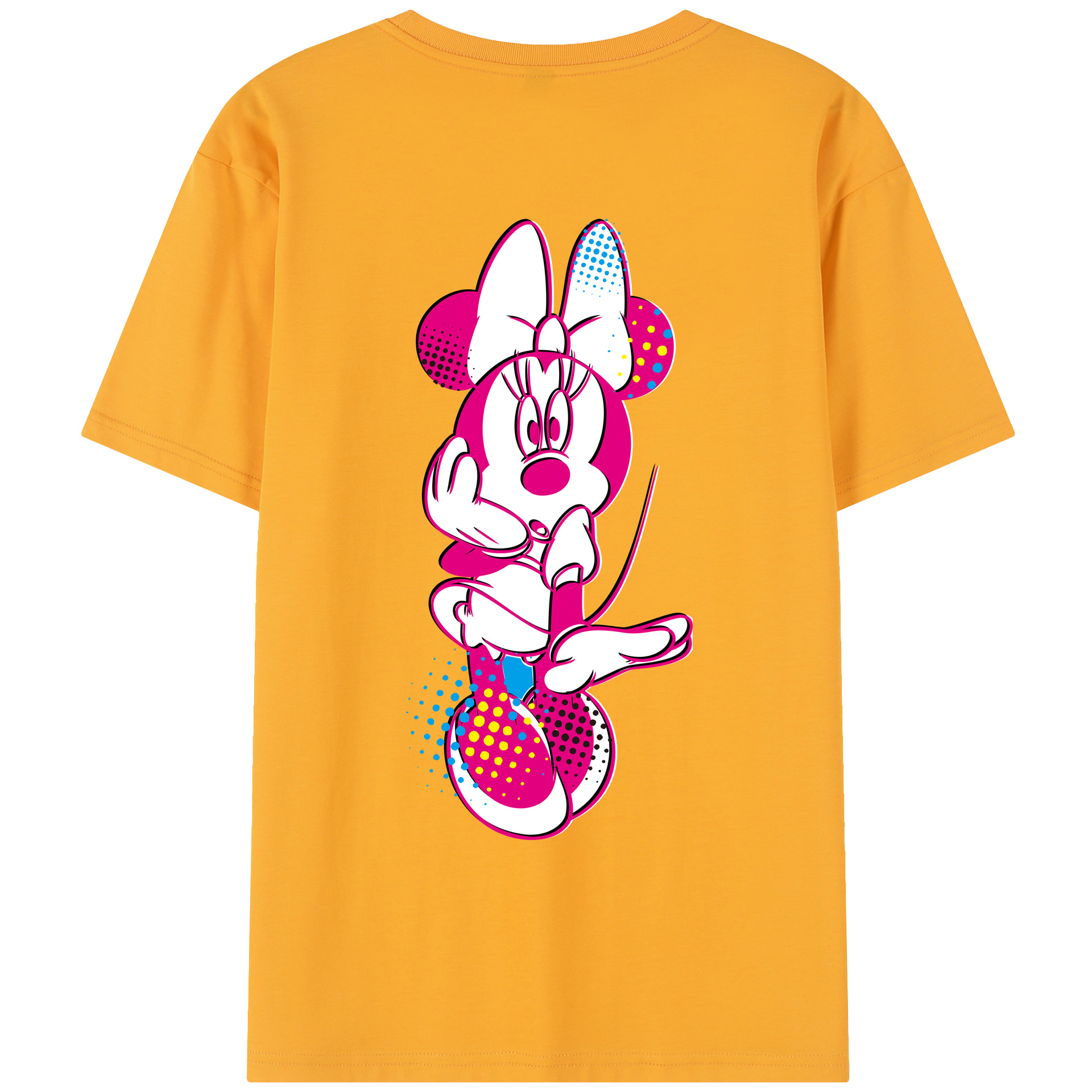 （画像用） ミッキーマウス Mickey Mouse レディース半袖Tシャツ(バックプリント)