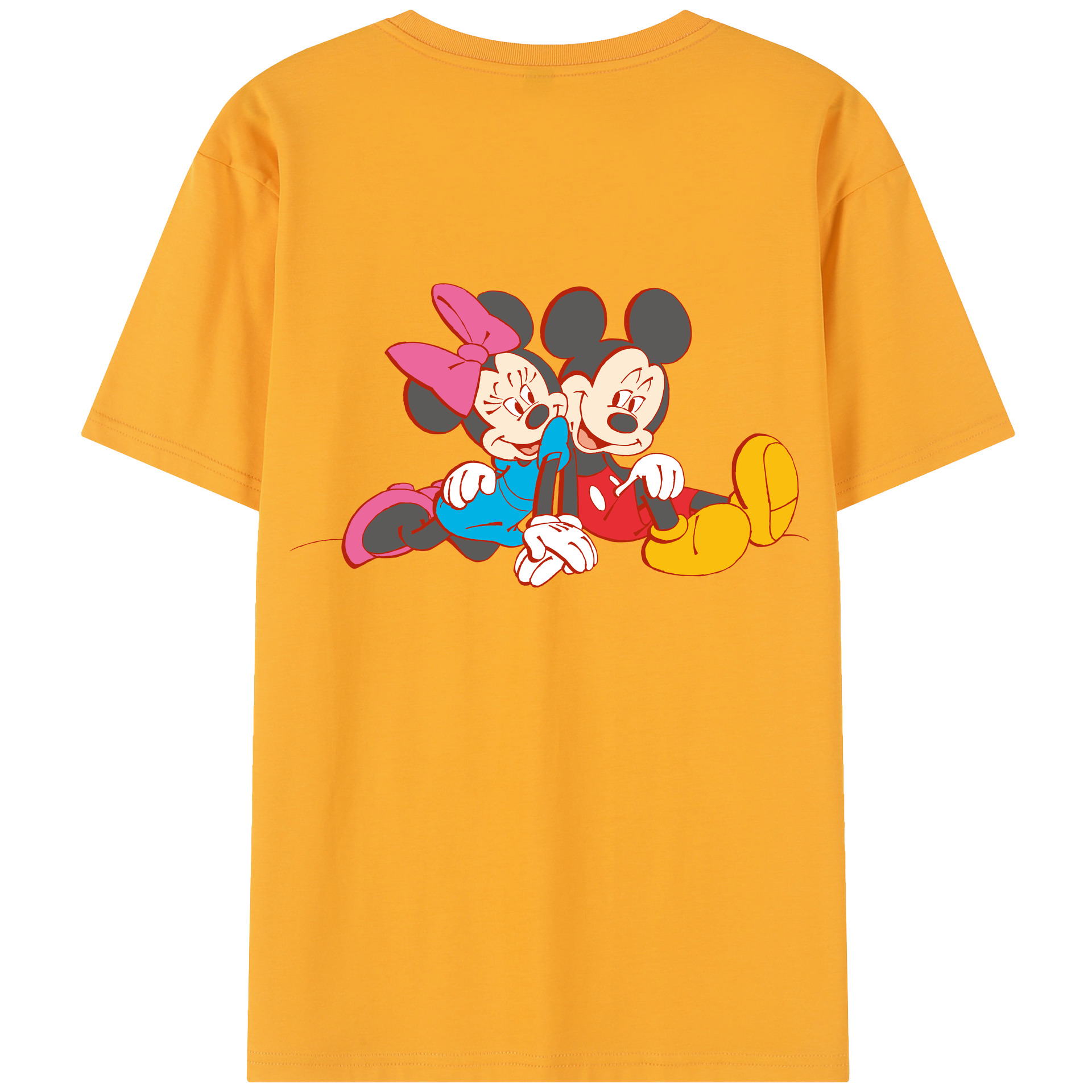 （画像用） ミッキーマウス Mickey Mouse レディース半袖Tシャツ(バックプリント)