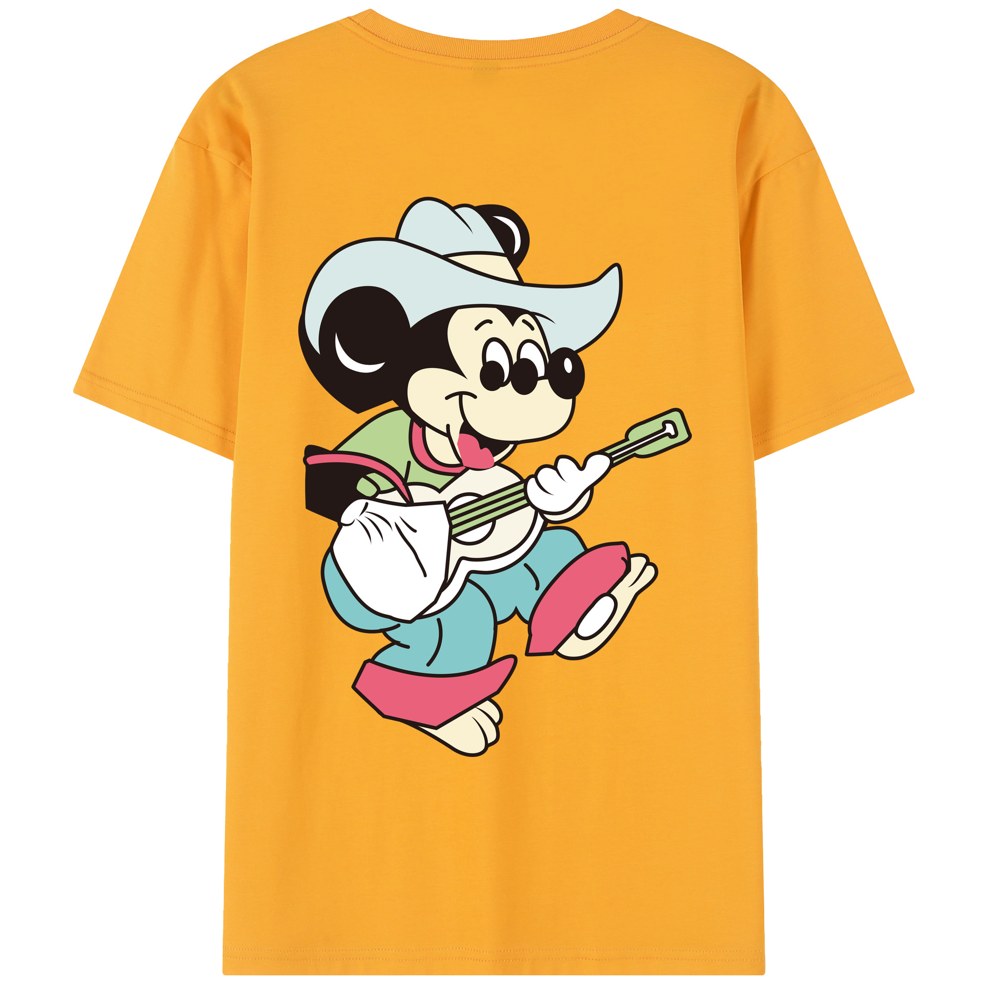 （画像用） ミッキーマウス Mickey Mouse レディース半袖Tシャツ(バックプリント)