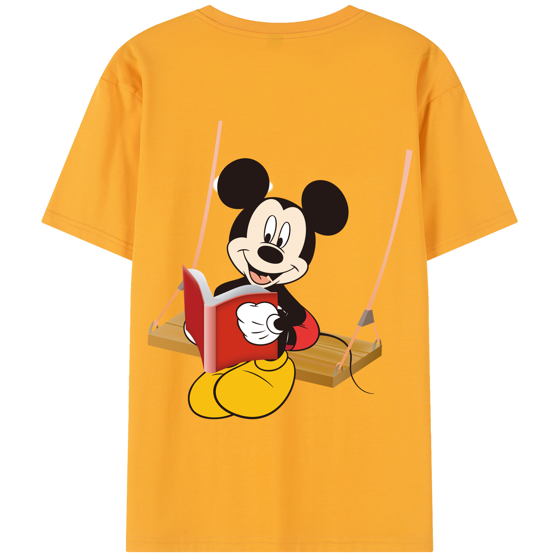 （画像用） ミッキーマウス Mickey Mouse レディース半袖Tシャツ(バックプリント)