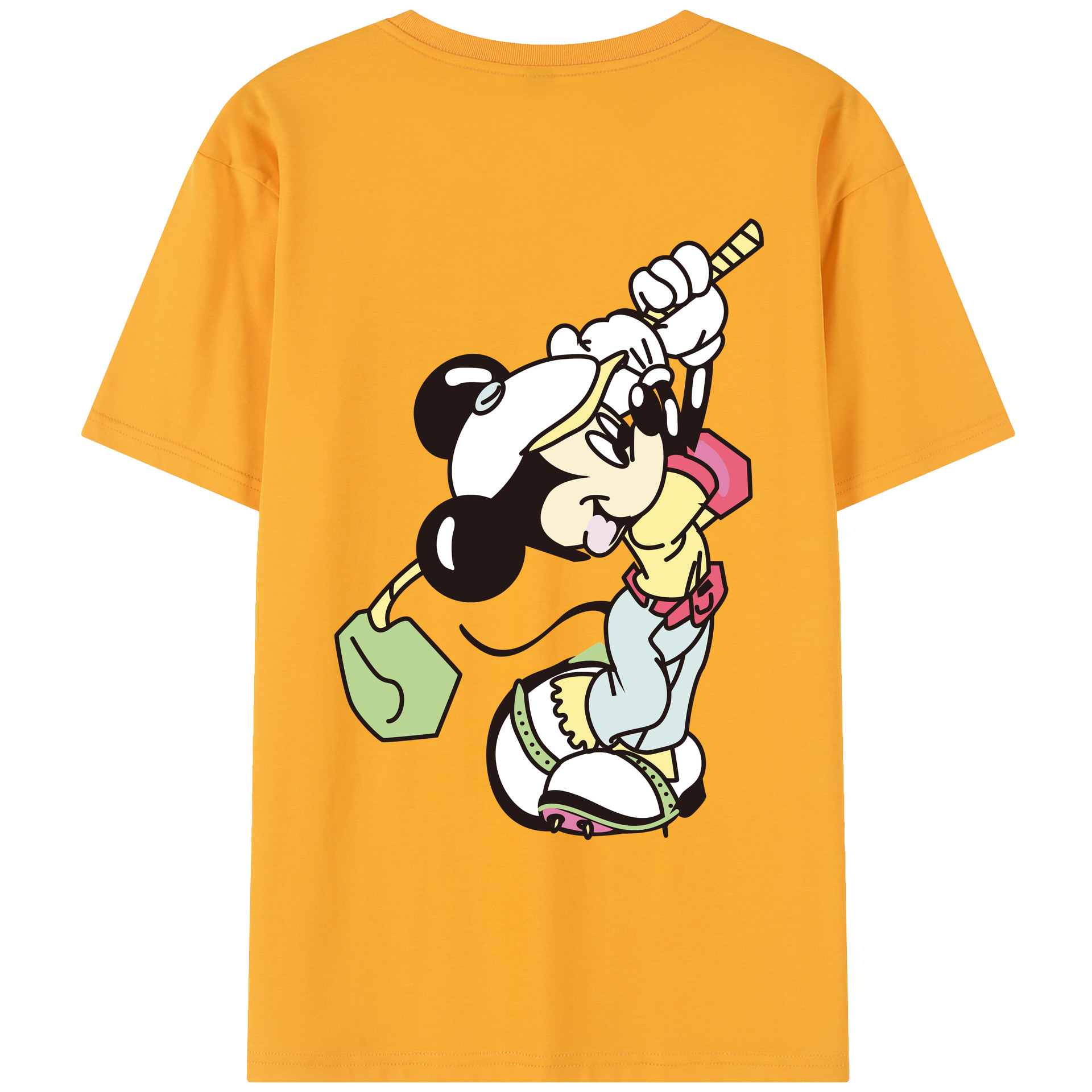 （画像用） ミッキーマウス Mickey Mouse レディース半袖Tシャツ(バックプリント)