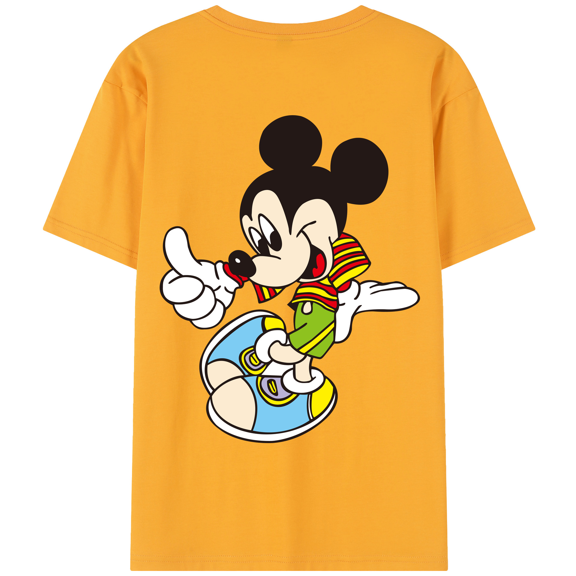 （画像用） ミッキーマウス Mickey Mouse レディース半袖Tシャツ(バックプリント)