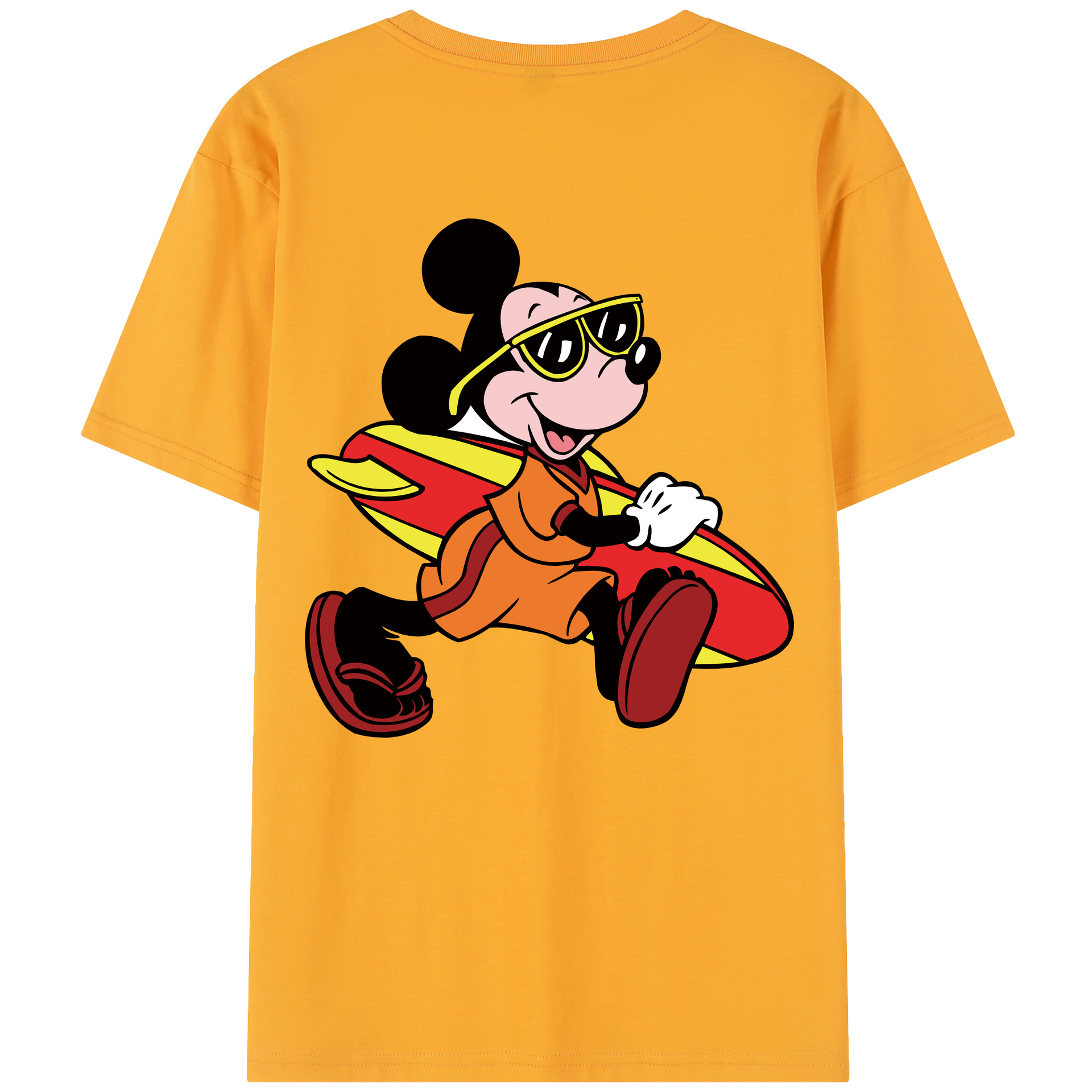 （画像用） ミッキーマウス Mickey Mouse レディース半袖Tシャツ(バックプリント)