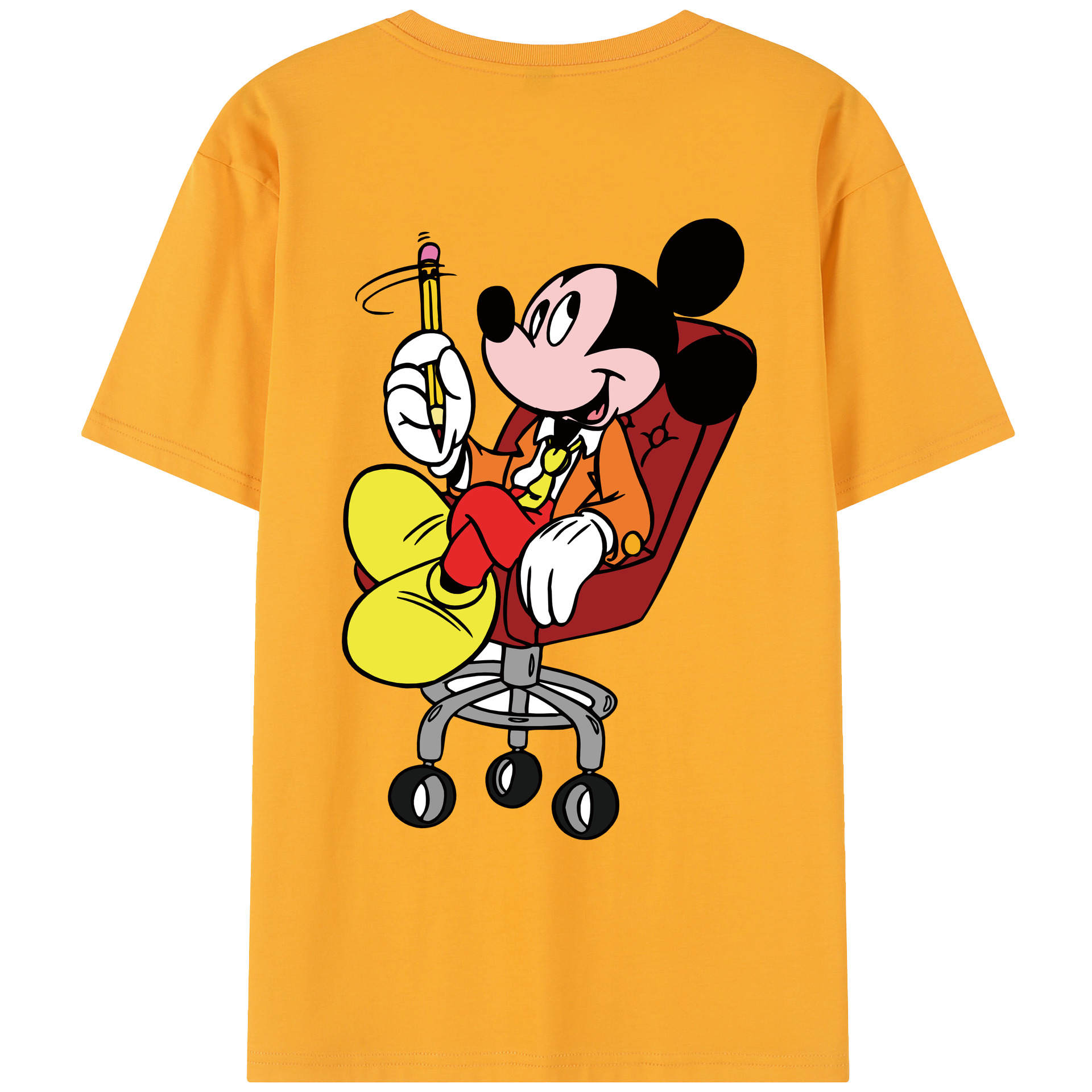 （画像用） ミッキーマウス Mickey Mouse レディース半袖Tシャツ(バックプリント)