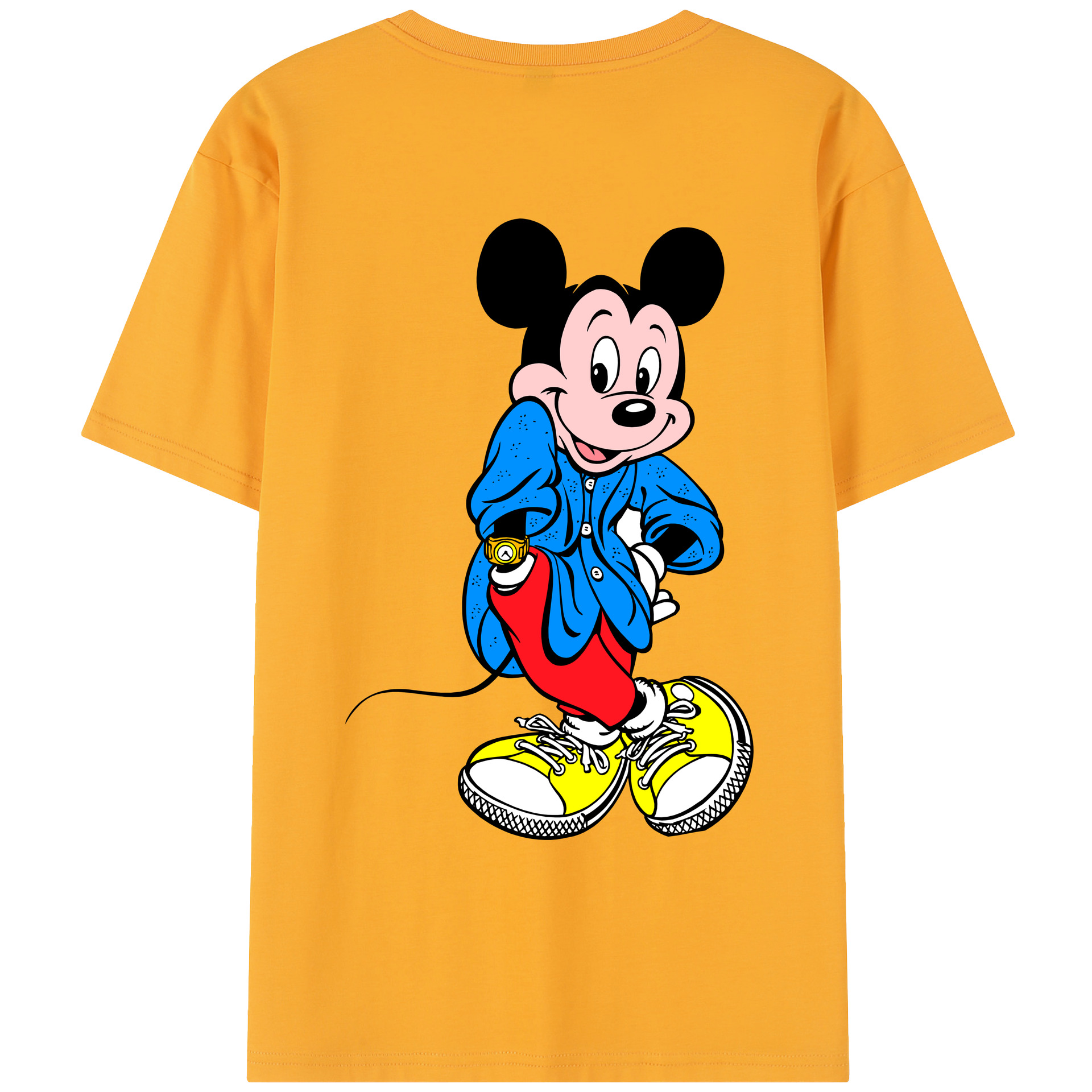 （画像用） ミッキーマウス Mickey Mouse レディース半袖Tシャツ(バックプリント)