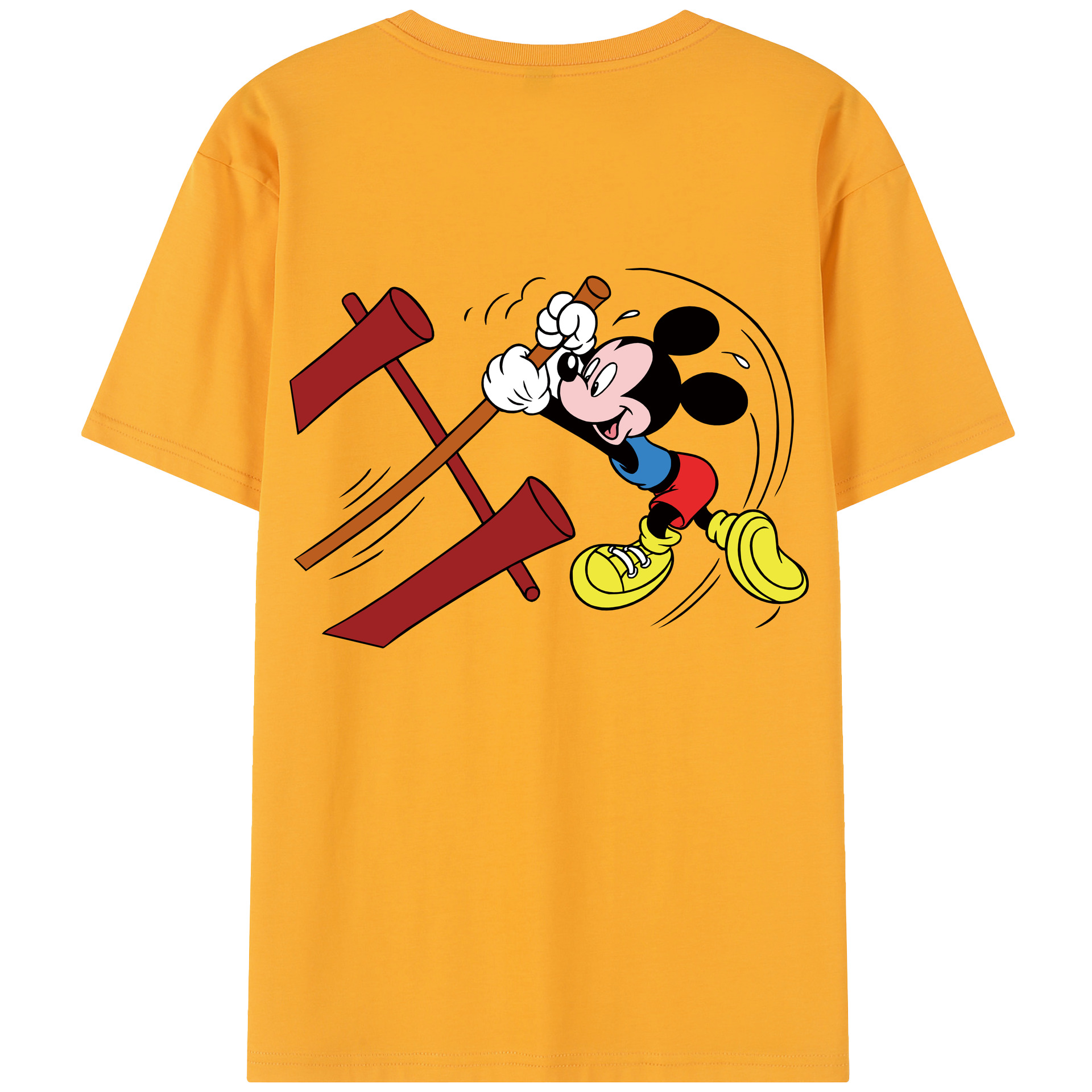 （画像用） ミッキーマウス Mickey Mouse レディース半袖Tシャツ(バックプリント)