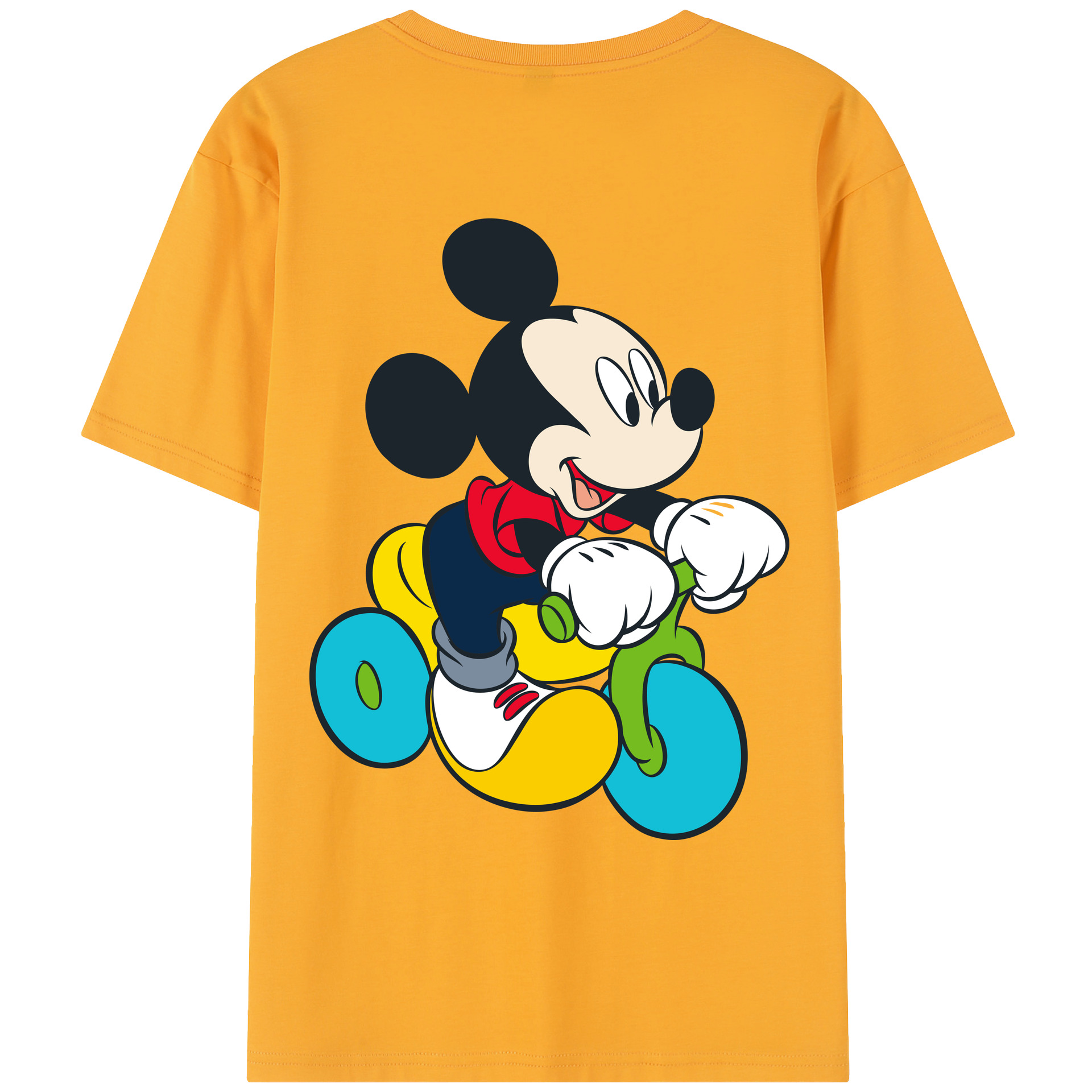 （画像用） ミッキーマウス Mickey Mouse レディース半袖Tシャツ(バックプリント)