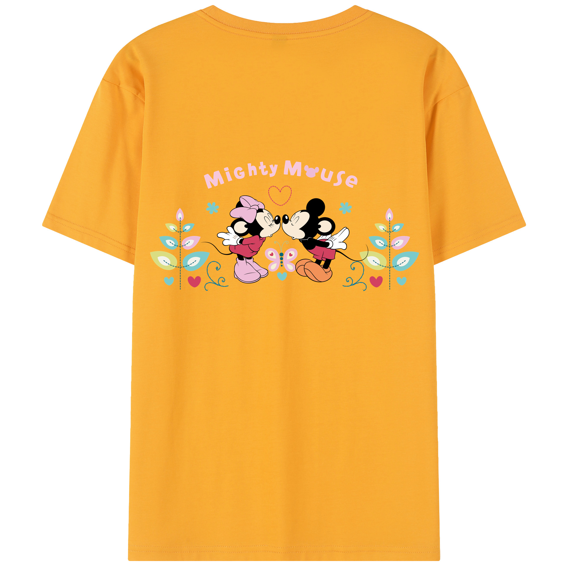 （画像用） ミッキーマウス Mickey Mouse レディース半袖Tシャツ(バックプリント)
