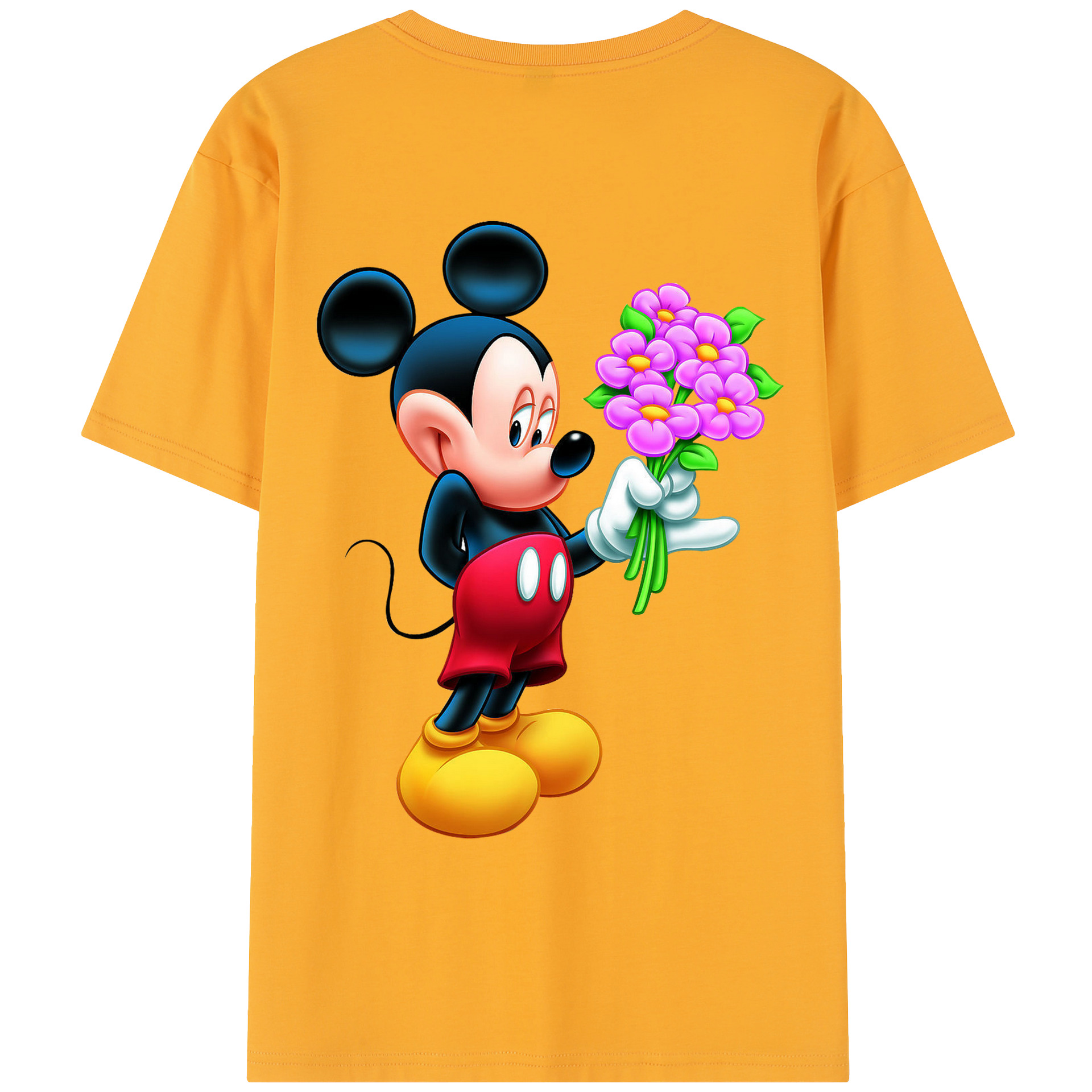 （画像用） ミッキーマウス Mickey Mouse レディース半袖Tシャツ(バックプリント)