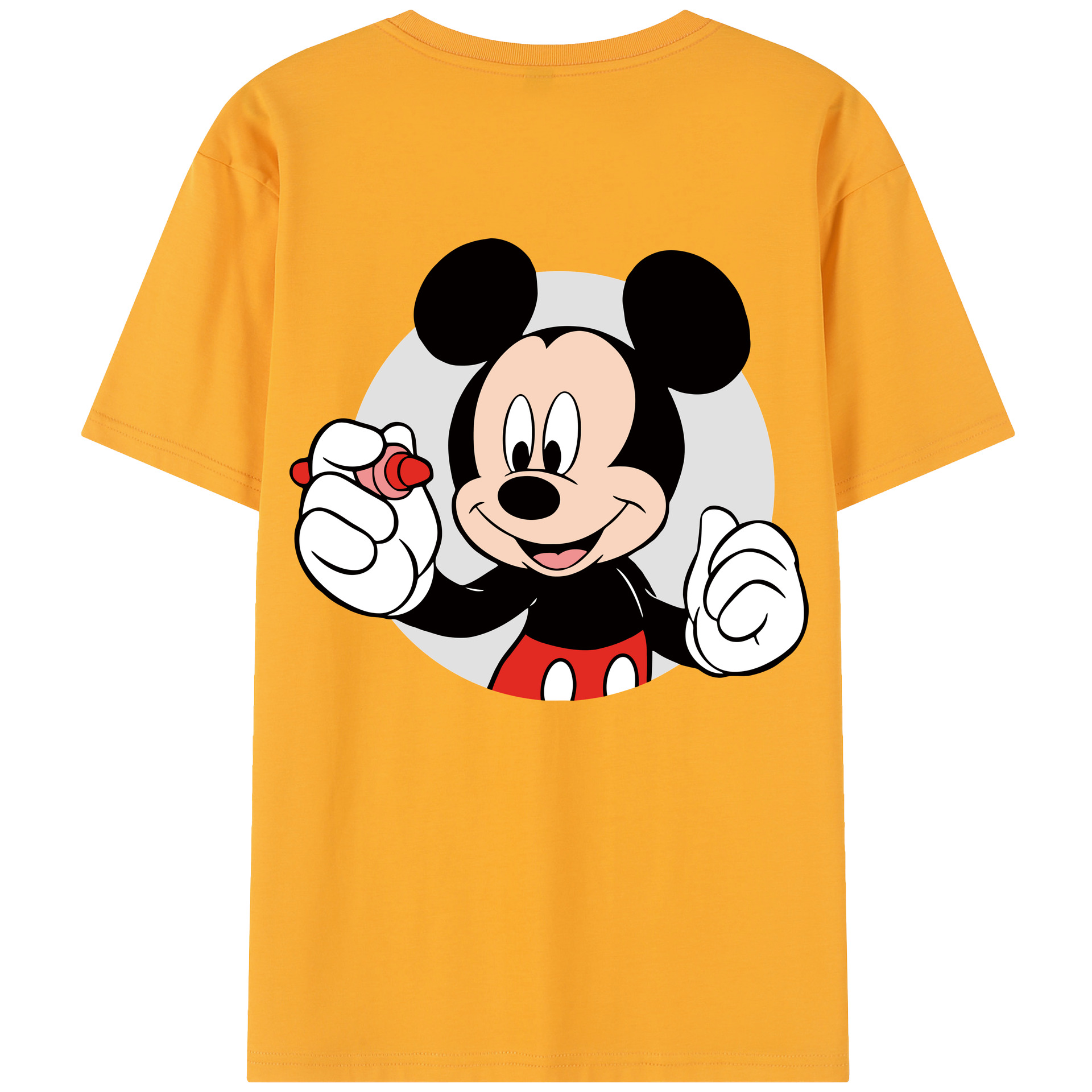 （画像用） ミッキーマウス Mickey Mouse レディース半袖Tシャツ(バックプリント)