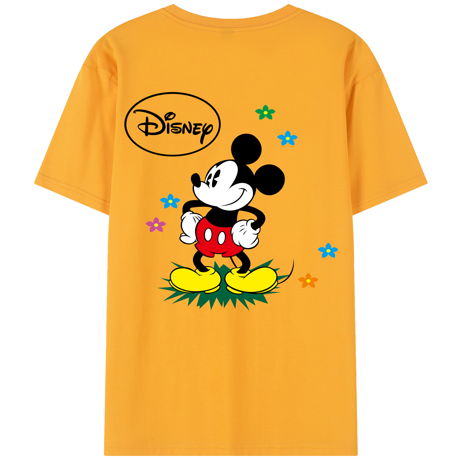 （画像用） ミッキーマウス Mickey Mouse レディース半袖Tシャツ(バックプリント)