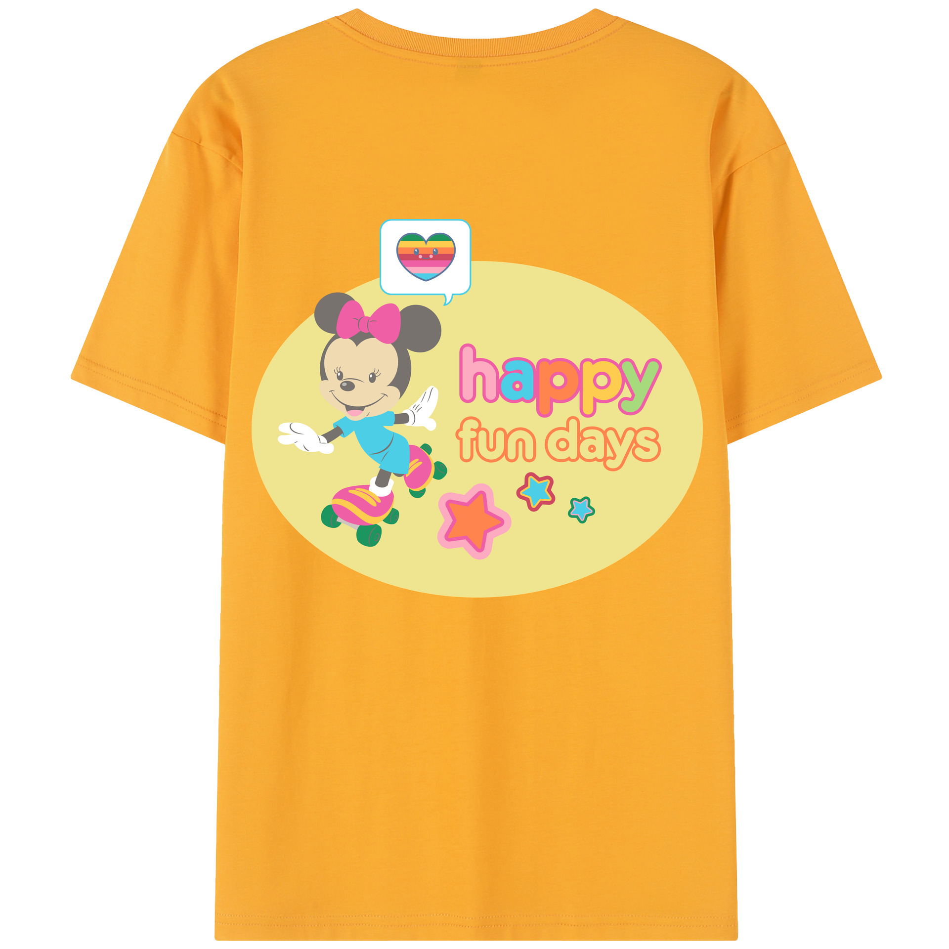 （画像用） ミッキーマウス Mickey Mouse レディース半袖Tシャツ(バックプリント)