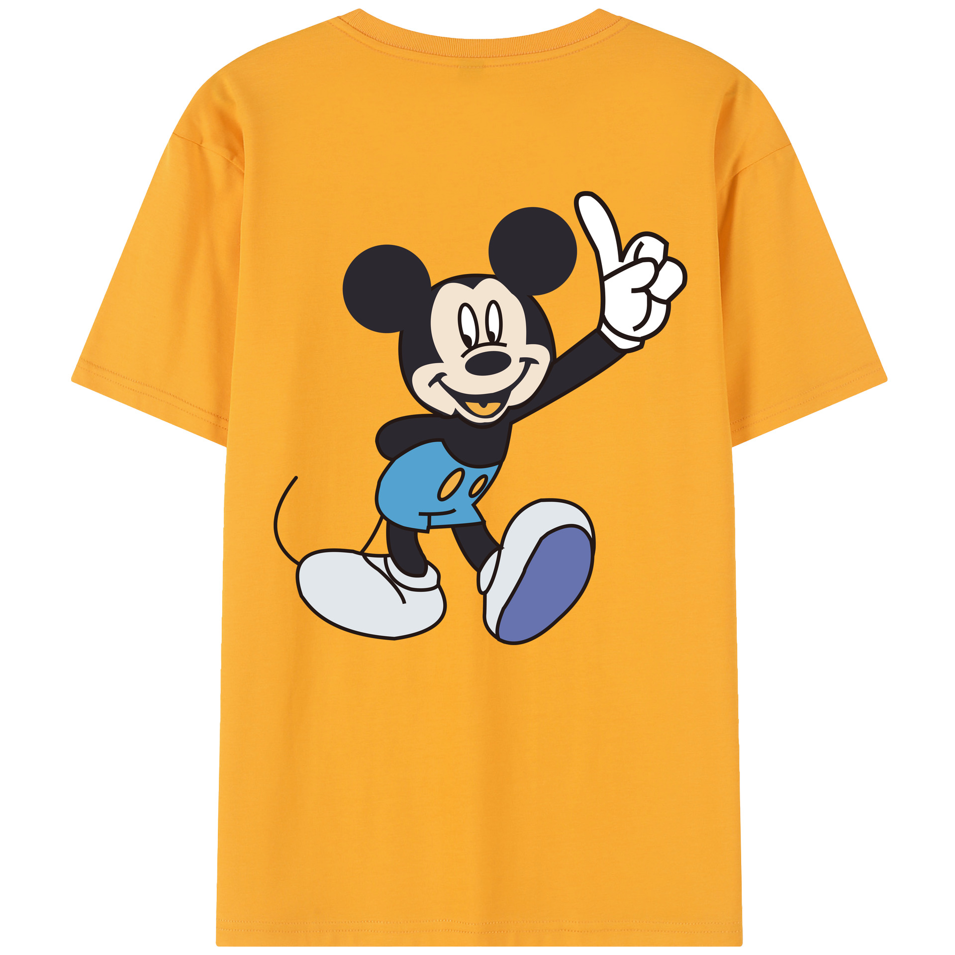 （画像用） ミッキーマウス Mickey Mouse レディース半袖Tシャツ(バックプリント)