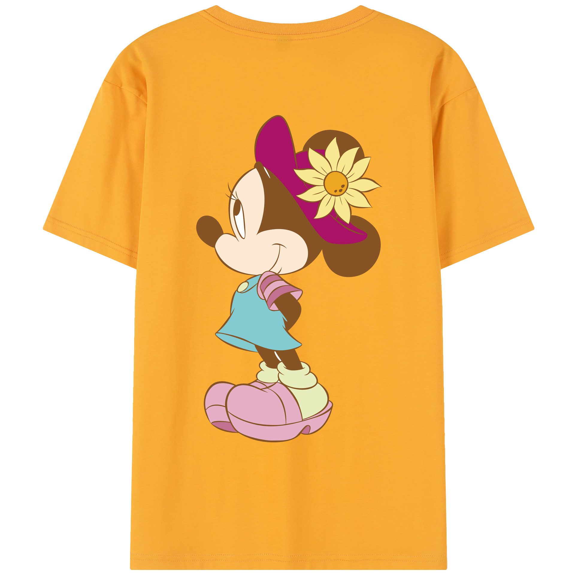 （画像用） ミッキーマウス Mickey Mouse レディース半袖Tシャツ(バックプリント)