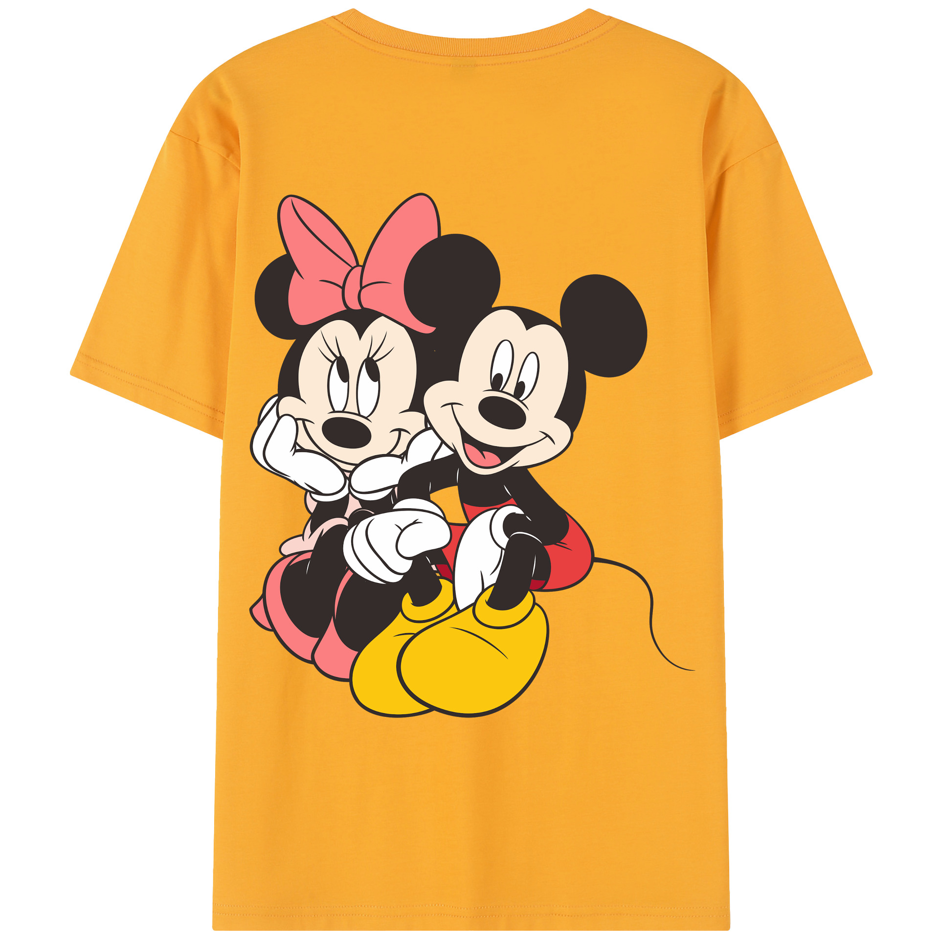 ミッキーマウス Mickey Mouse レディース半袖Tシャツ(バックプリント)