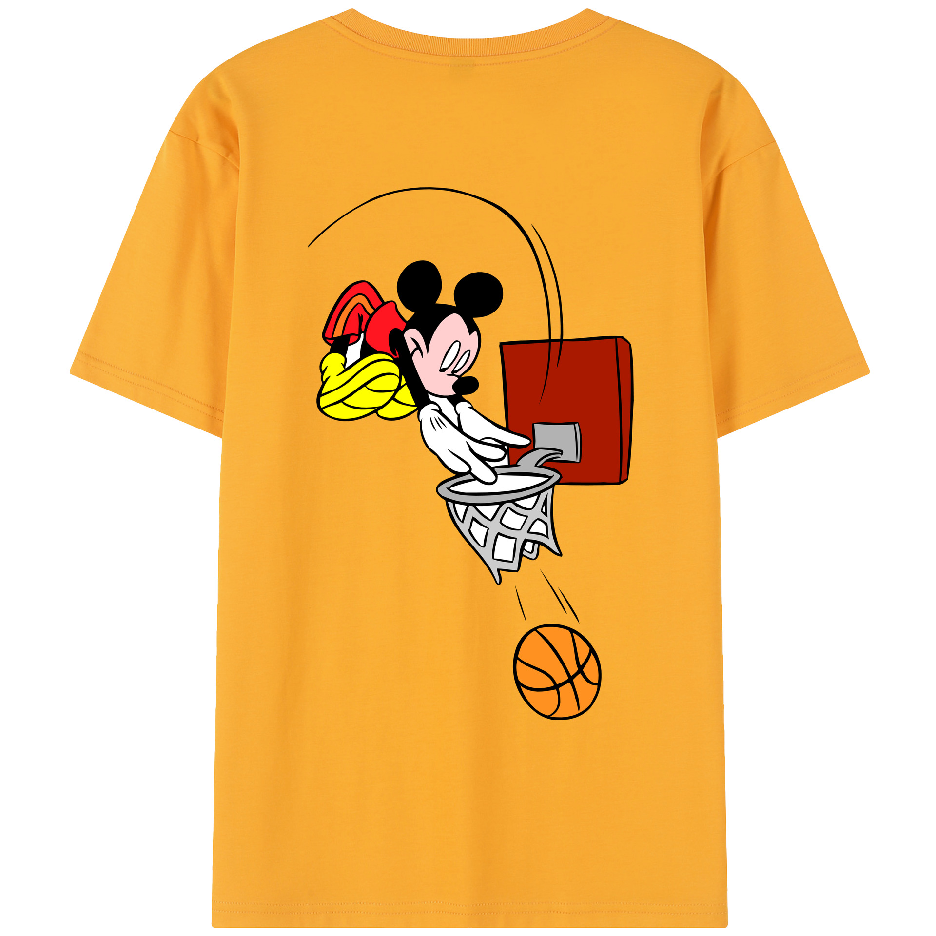 （画像用） ミッキーマウス Mickey Mouse レディース半袖Tシャツ(バックプリント)