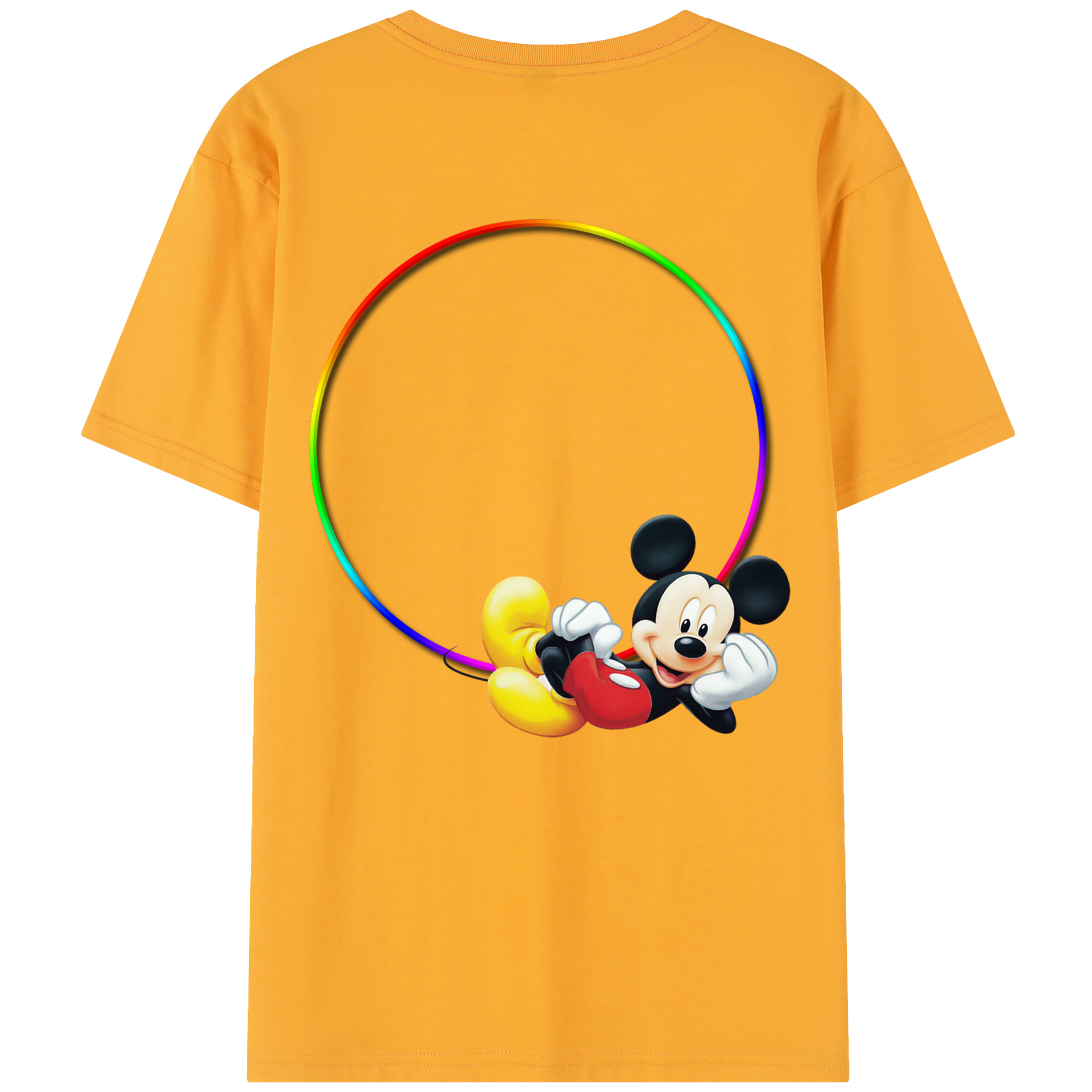 （画像用） ミッキーマウス Mickey Mouse レディース半袖Tシャツ(バックプリント)