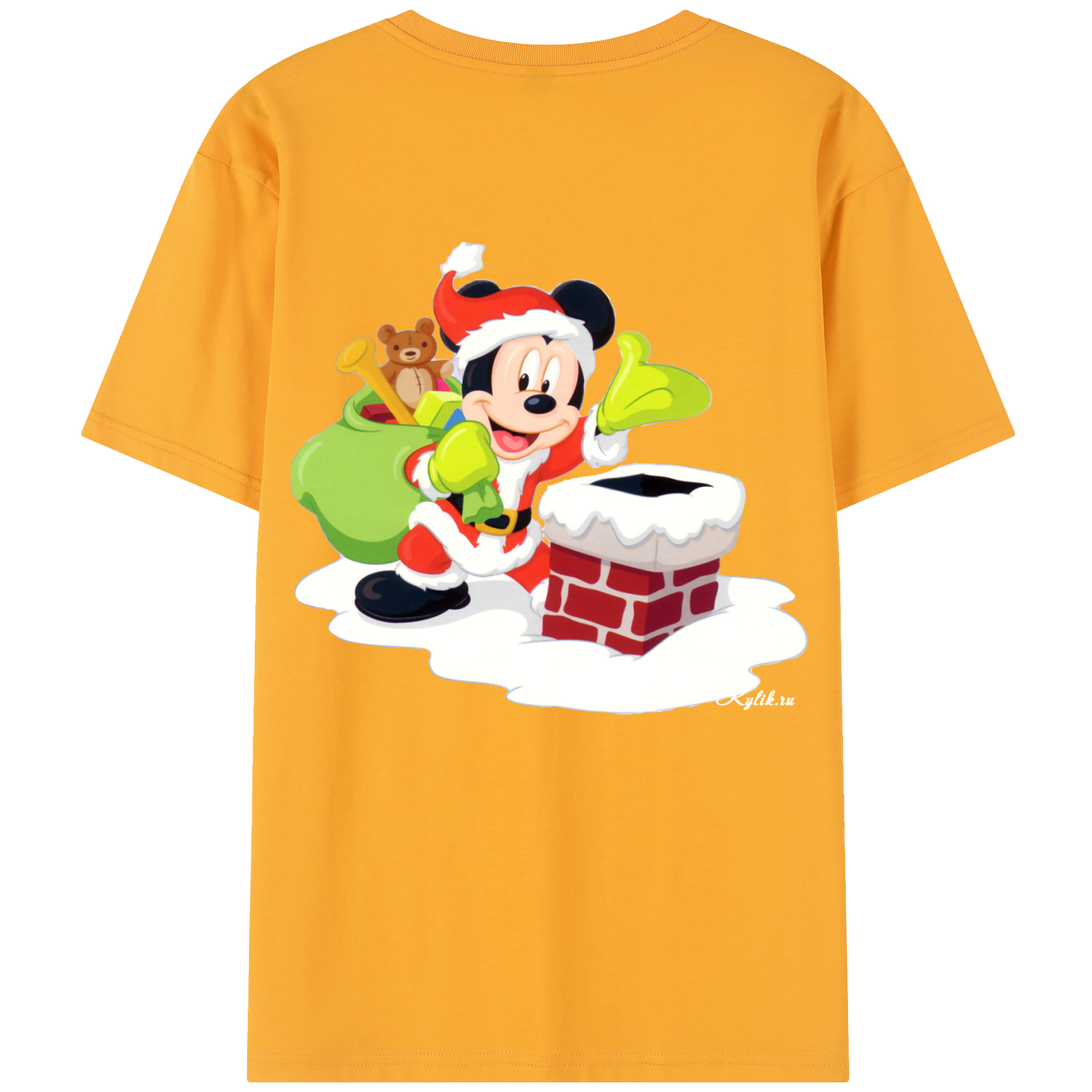 （画像用） ミッキーマウス Mickey Mouse レディース半袖Tシャツ(バックプリント)