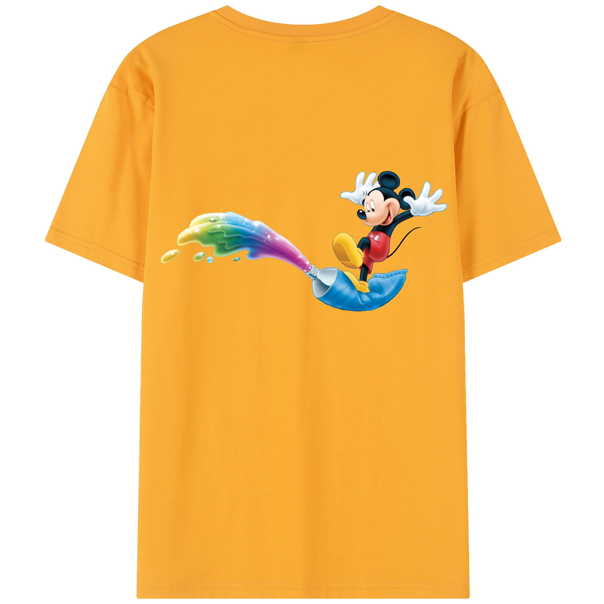 （画像用） ミッキーマウス Mickey Mouse レディース半袖Tシャツ(バックプリント)