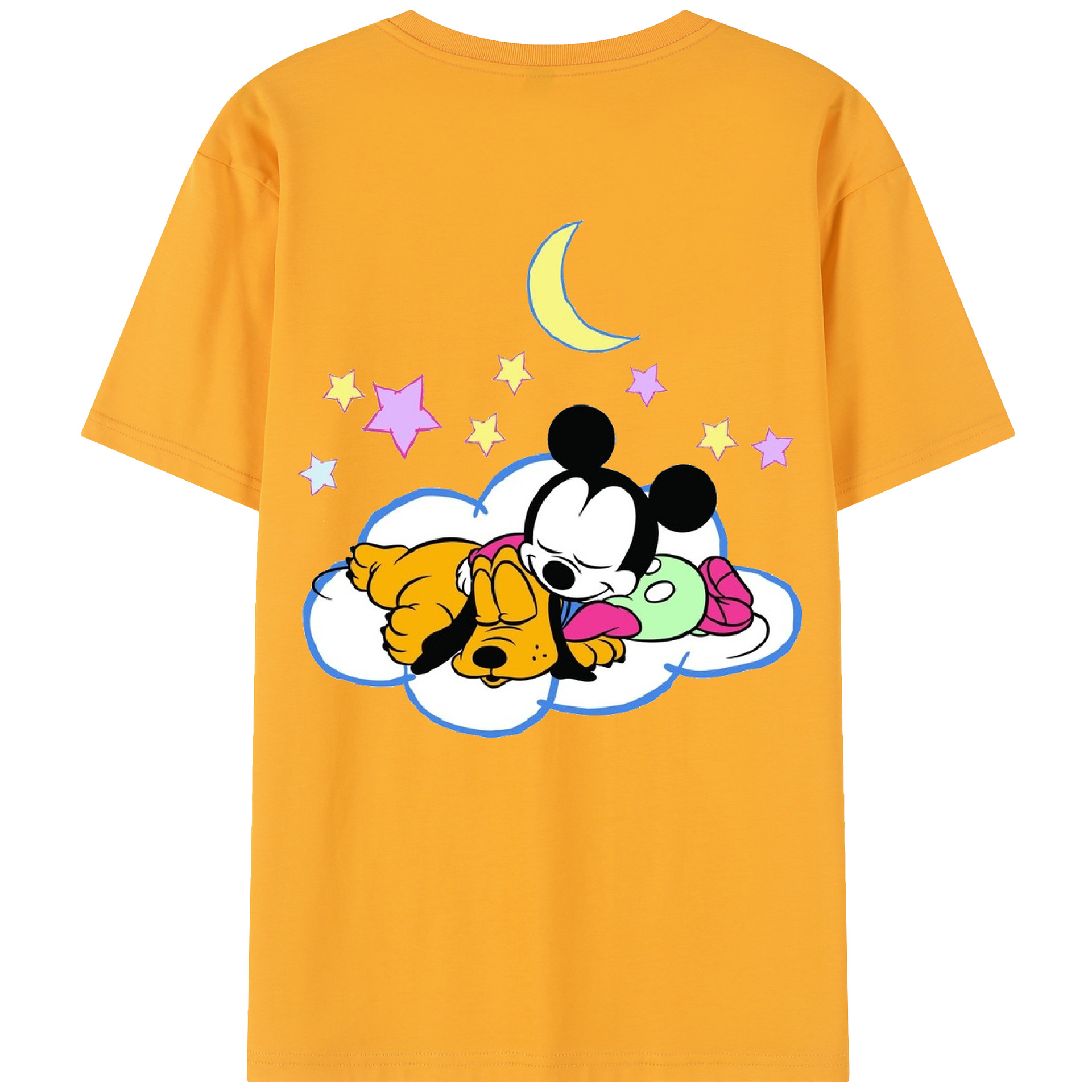 （画像用） ミッキーマウス Mickey Mouse レディース半袖Tシャツ(バックプリント)