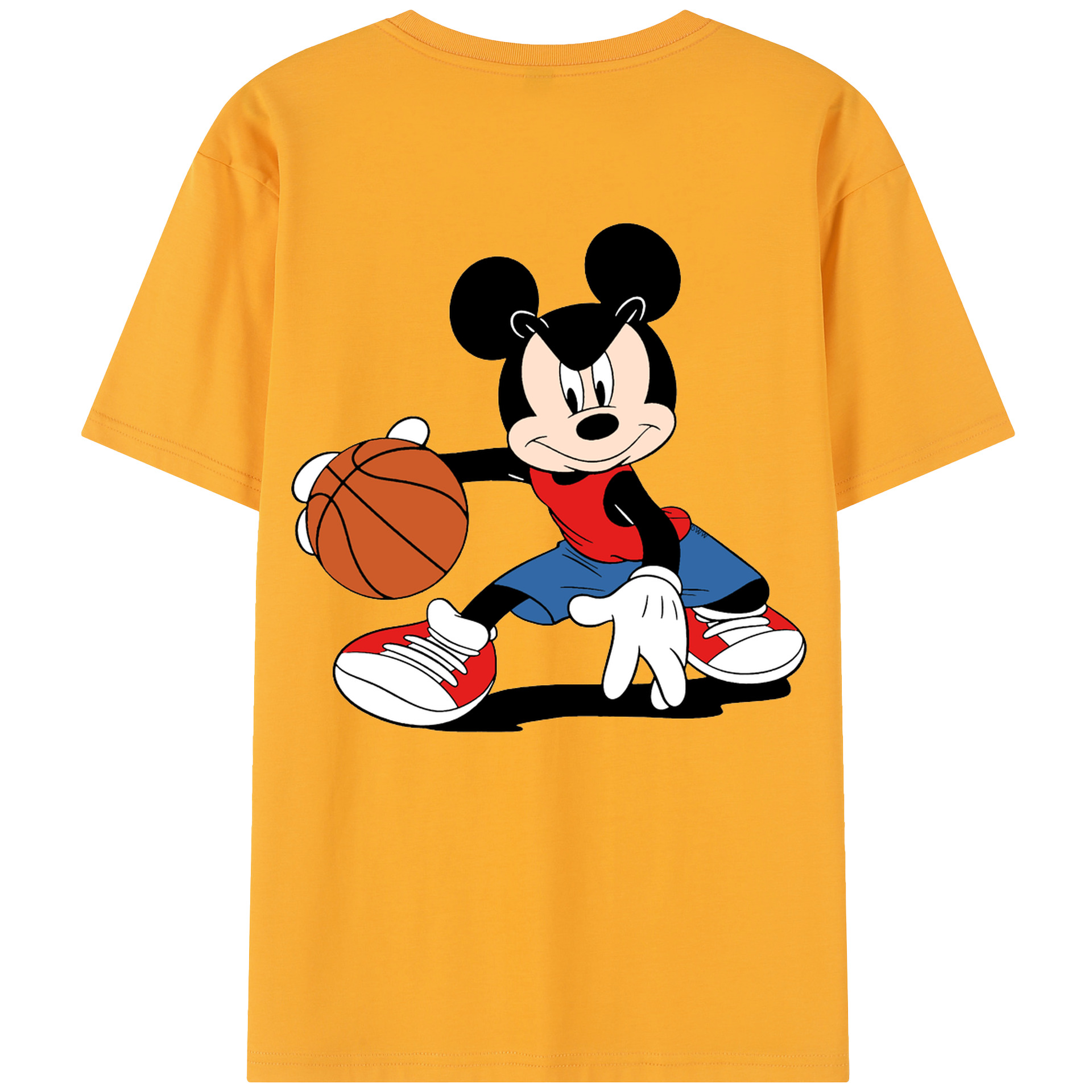 （画像用） ミッキーマウス Mickey Mouse レディース半袖Tシャツ(バックプリント)