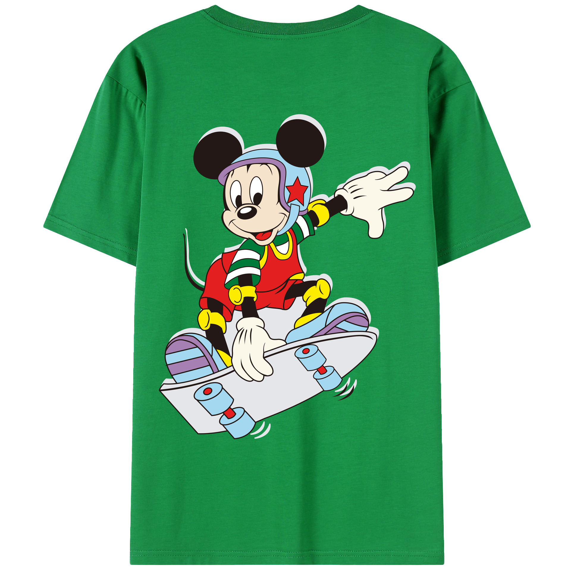 （画像用） ミッキーマウス Mickey Mouse レディース半袖Tシャツ(バックプリント)