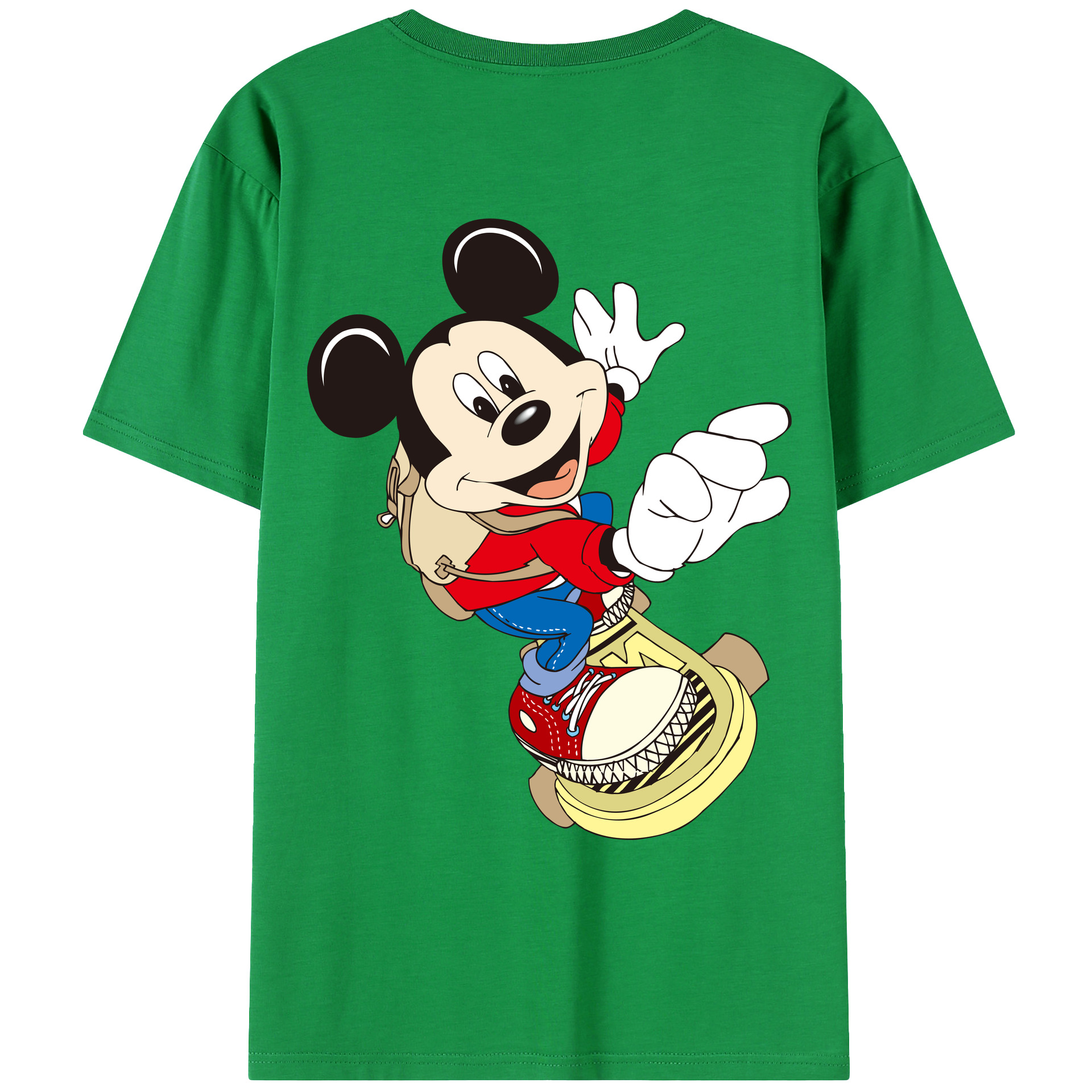 （画像用） ミッキーマウス Mickey Mouse レディース半袖Tシャツ(バックプリント)