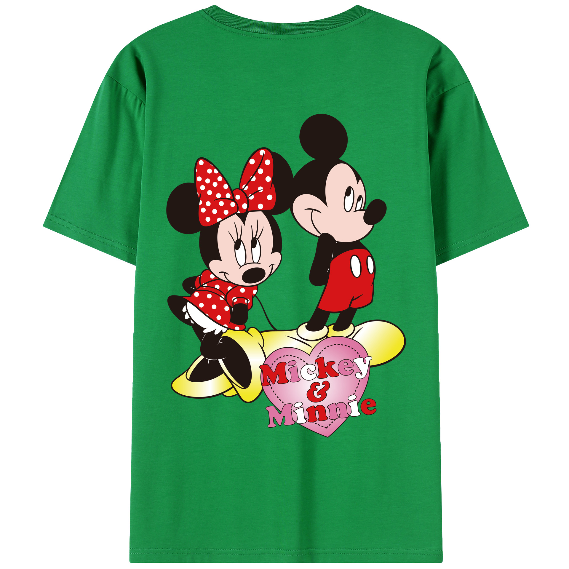 （画像用） ミッキーマウス Mickey Mouse レディース半袖Tシャツ(バックプリント)