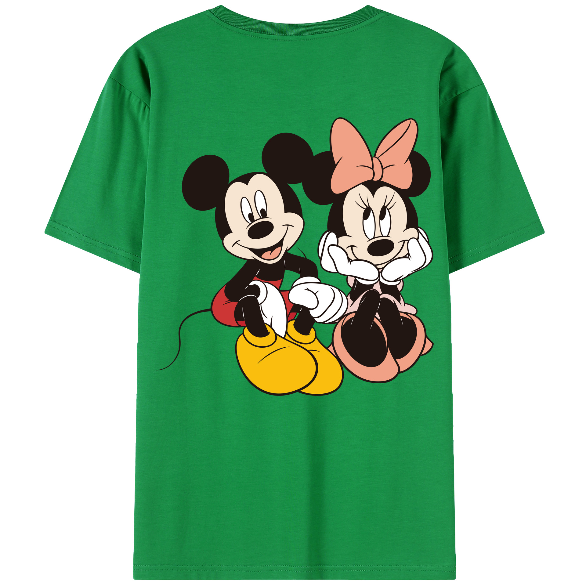 （画像用） ミッキーマウス Mickey Mouse レディース半袖Tシャツ(バックプリント)