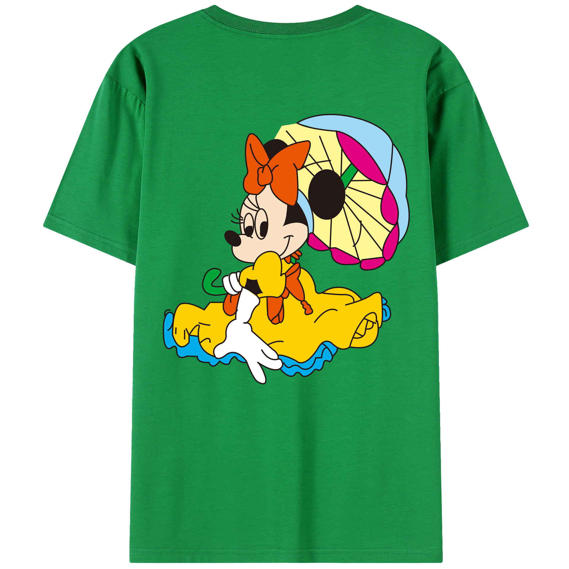 （画像用） ミッキーマウス Mickey Mouse レディース半袖Tシャツ(バックプリント)