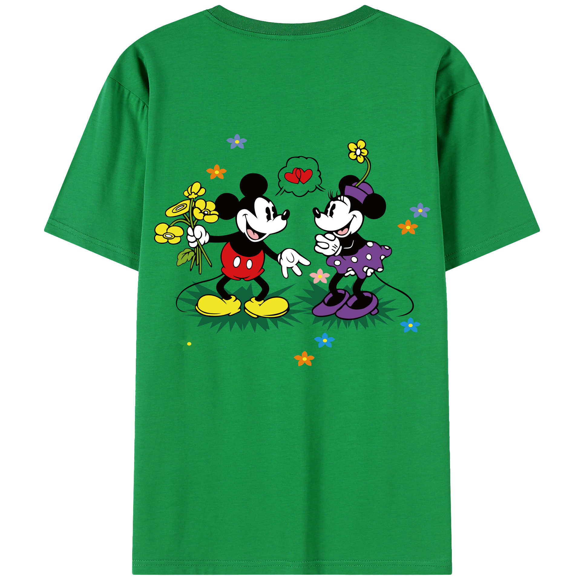（画像用） ミッキーマウス Mickey Mouse レディース半袖Tシャツ(バックプリント)