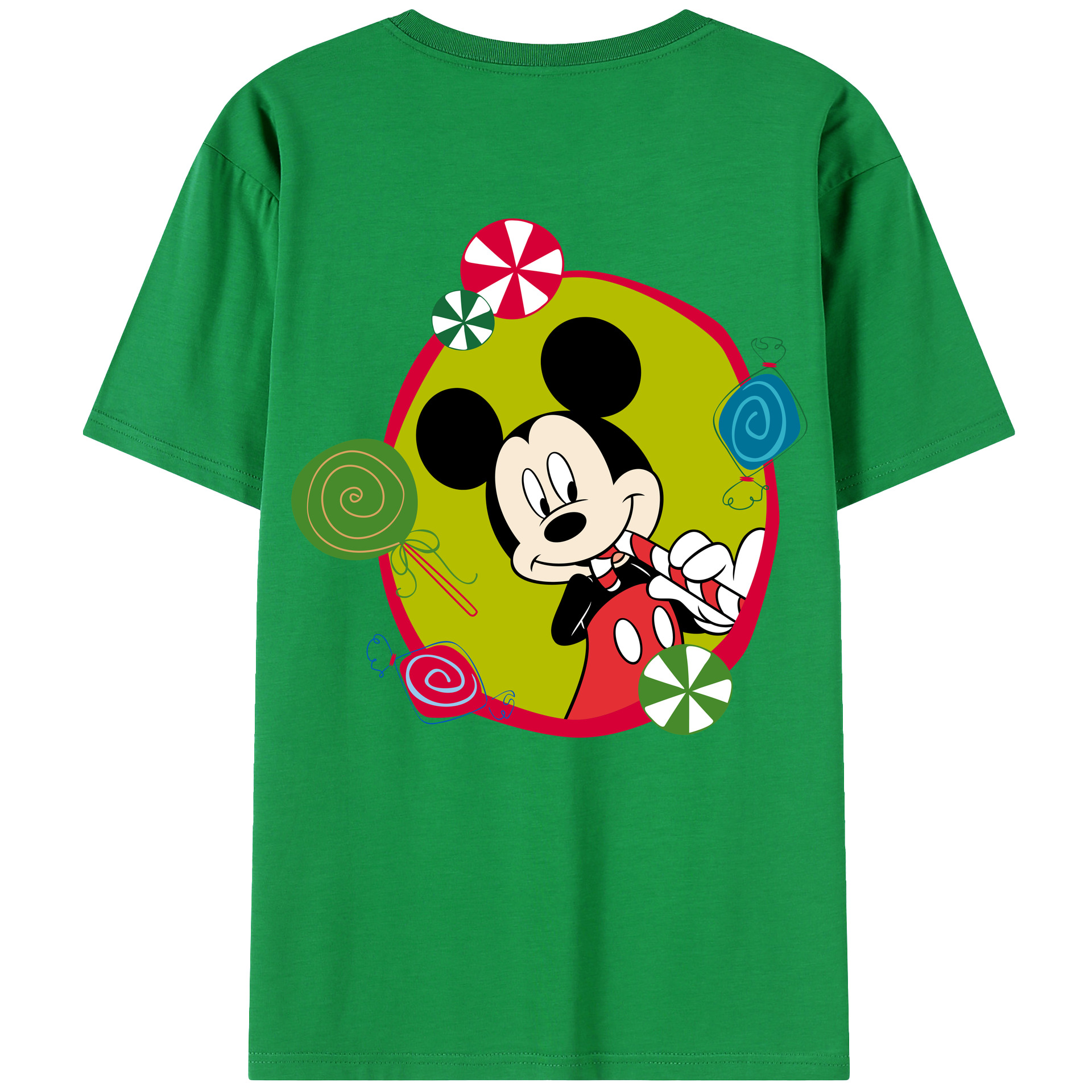（画像用） ミッキーマウス Mickey Mouse レディース半袖Tシャツ(バックプリント)
