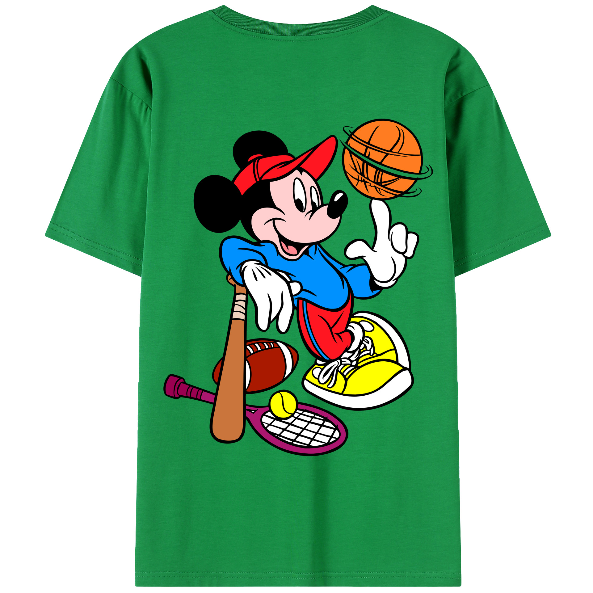 （画像用） ミッキーマウス Mickey Mouse レディース半袖Tシャツ(バックプリント)