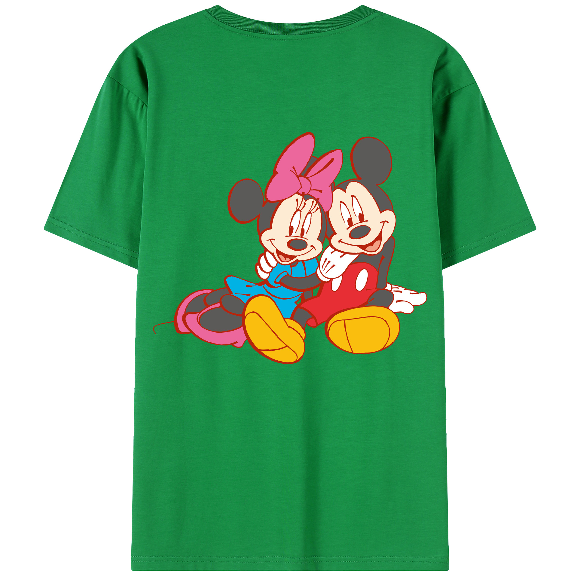 （画像用） ミッキーマウス Mickey Mouse レディース半袖Tシャツ(バックプリント)