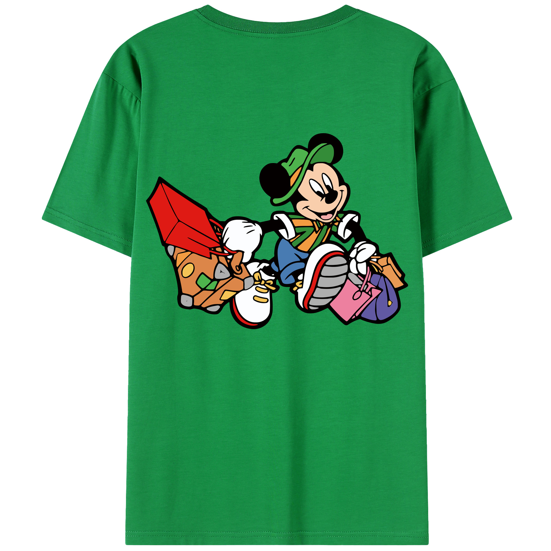 （画像用） ミッキーマウス Mickey Mouse レディース半袖Tシャツ(バックプリント)