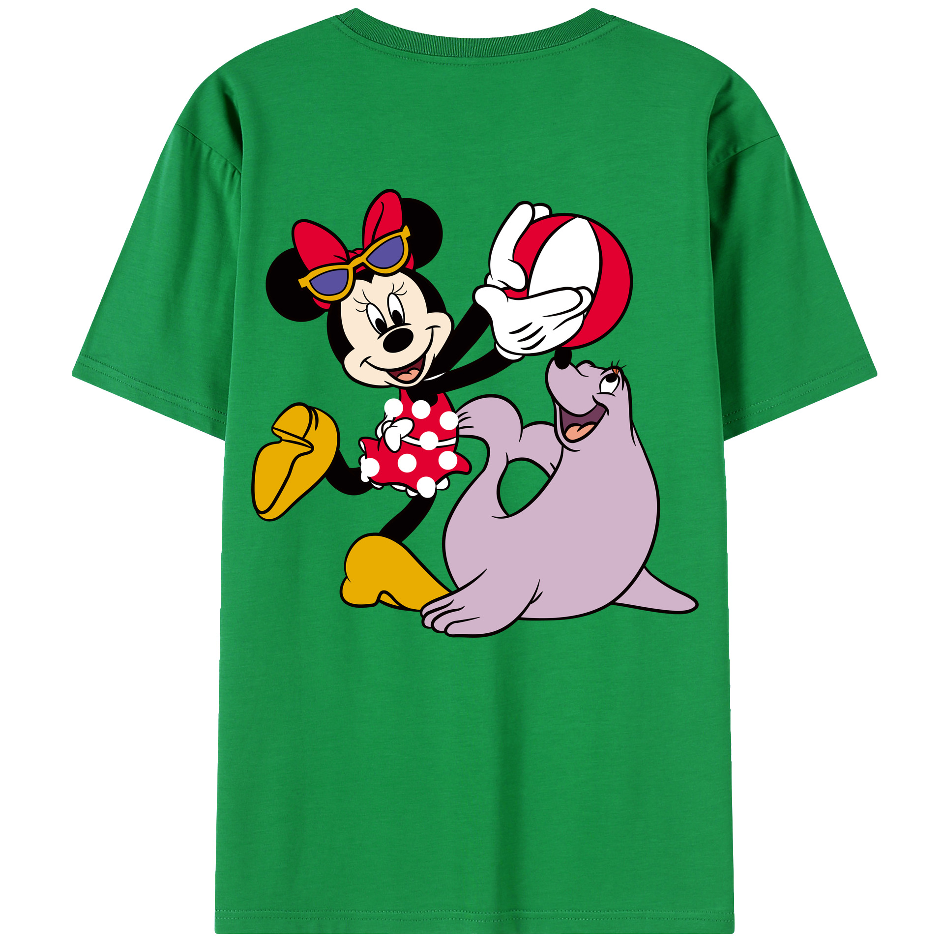 （画像用） ミッキーマウス Mickey Mouse レディース半袖Tシャツ(バックプリント)