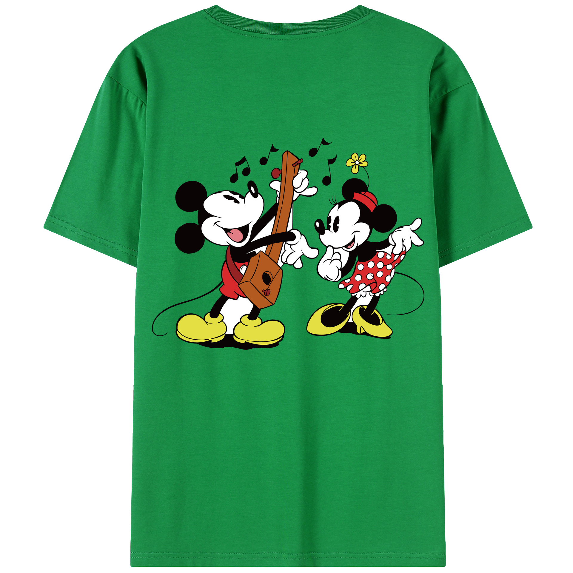 （画像用） ミッキーマウス Mickey Mouse レディース半袖Tシャツ(バックプリント)