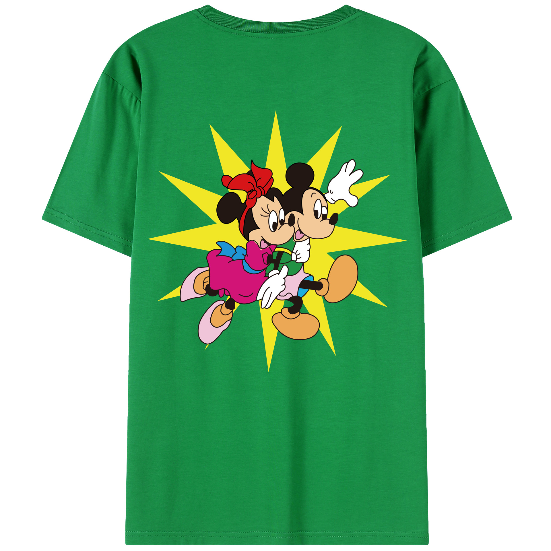（画像用） ミッキーマウス Mickey Mouse レディース半袖Tシャツ(バックプリント)