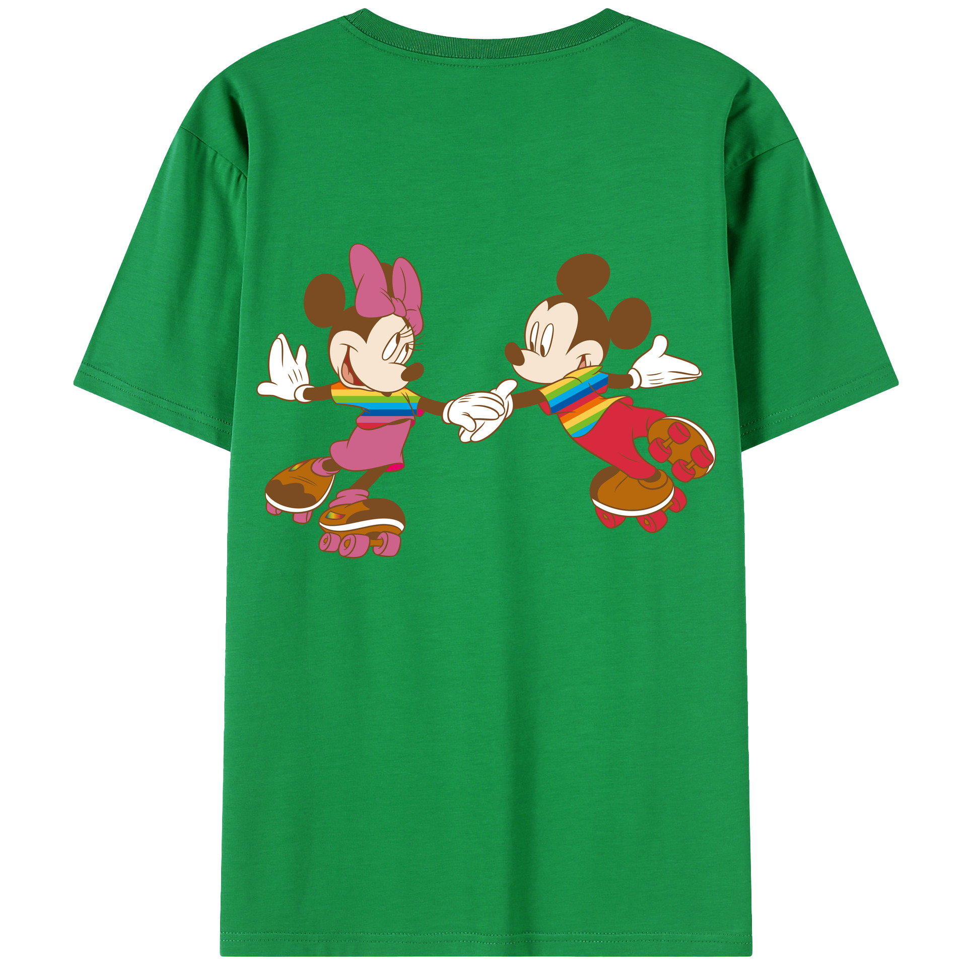 （画像用） ミッキーマウス Mickey Mouse レディース半袖Tシャツ(バックプリント)