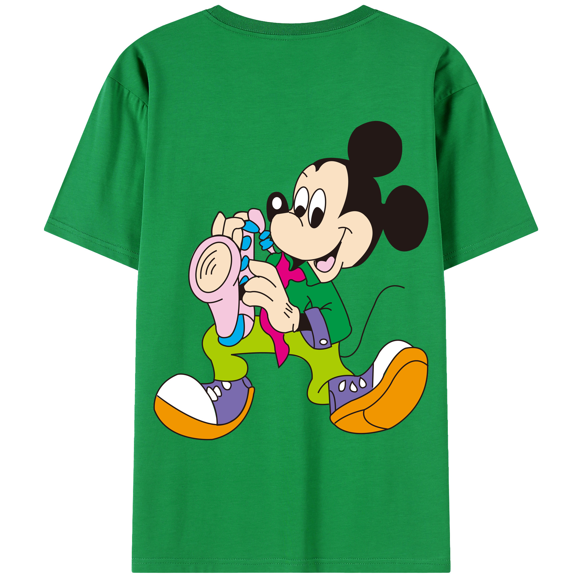 （画像用） ミッキーマウス Mickey Mouse レディース半袖Tシャツ(バックプリント)